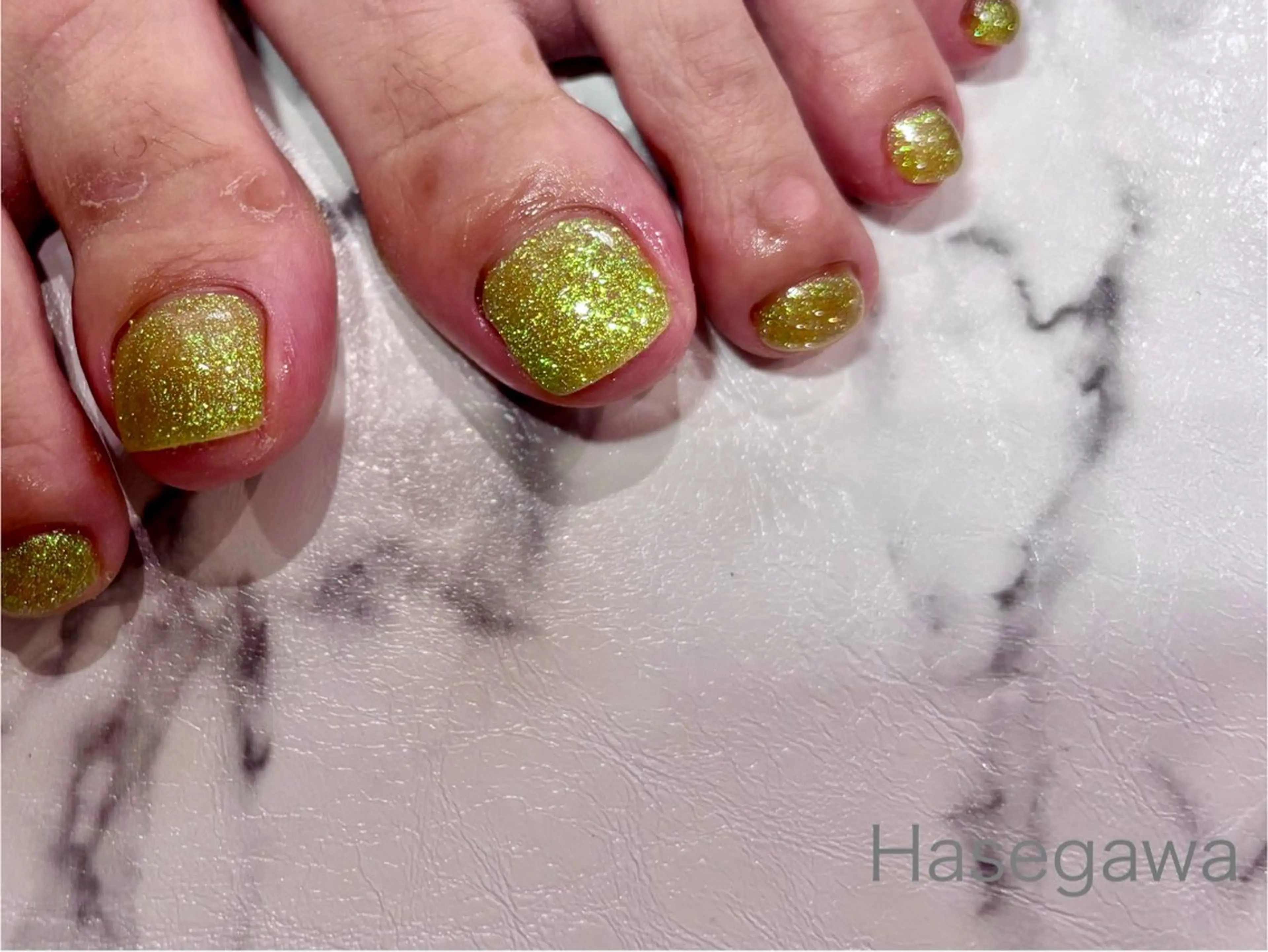 ネイル フラッシュネイル 黄色 DROP所属・DROP 長谷川のネイルデザイン
