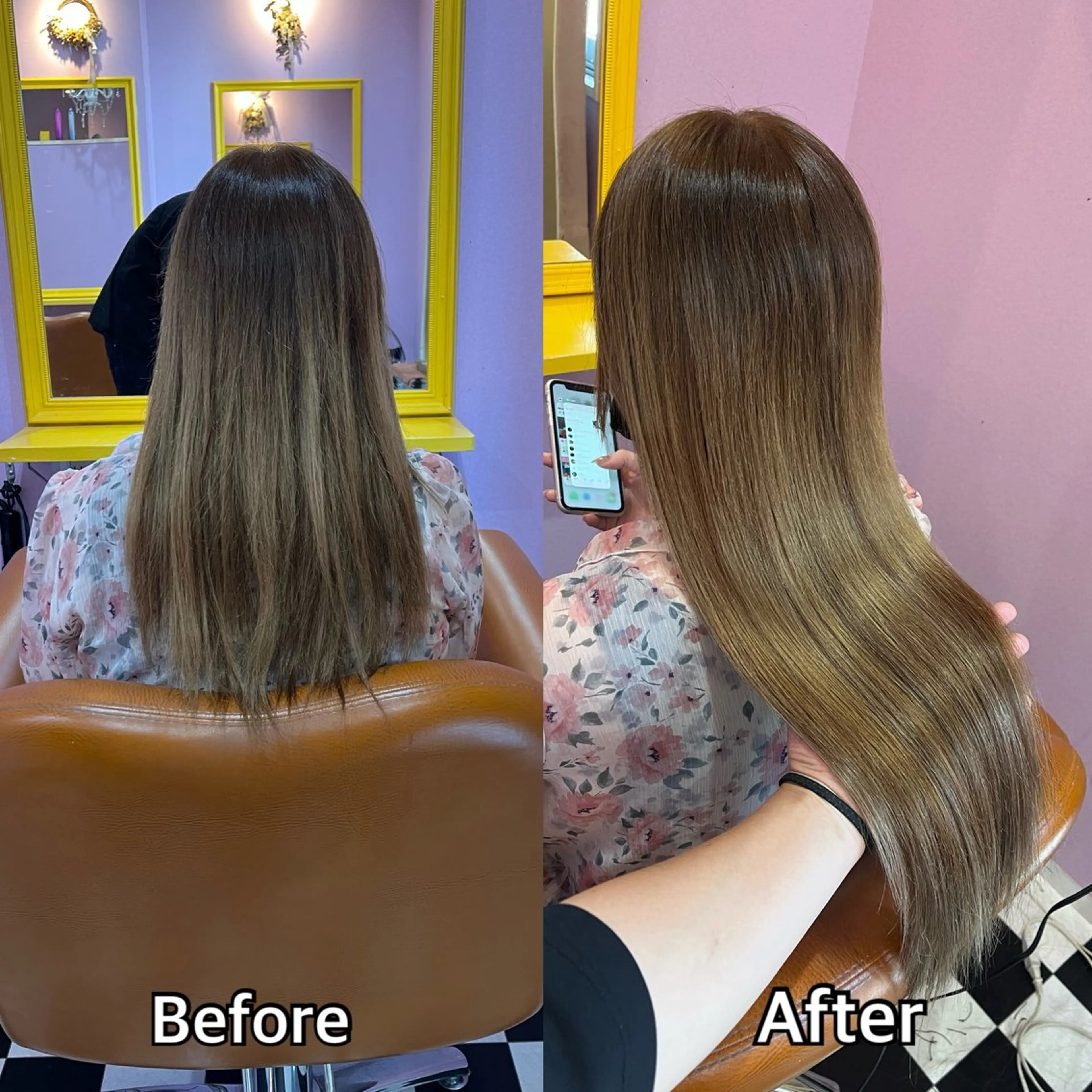 ロング シール＋ちび編み込み エクステ梅田🐨のヘアスタイル