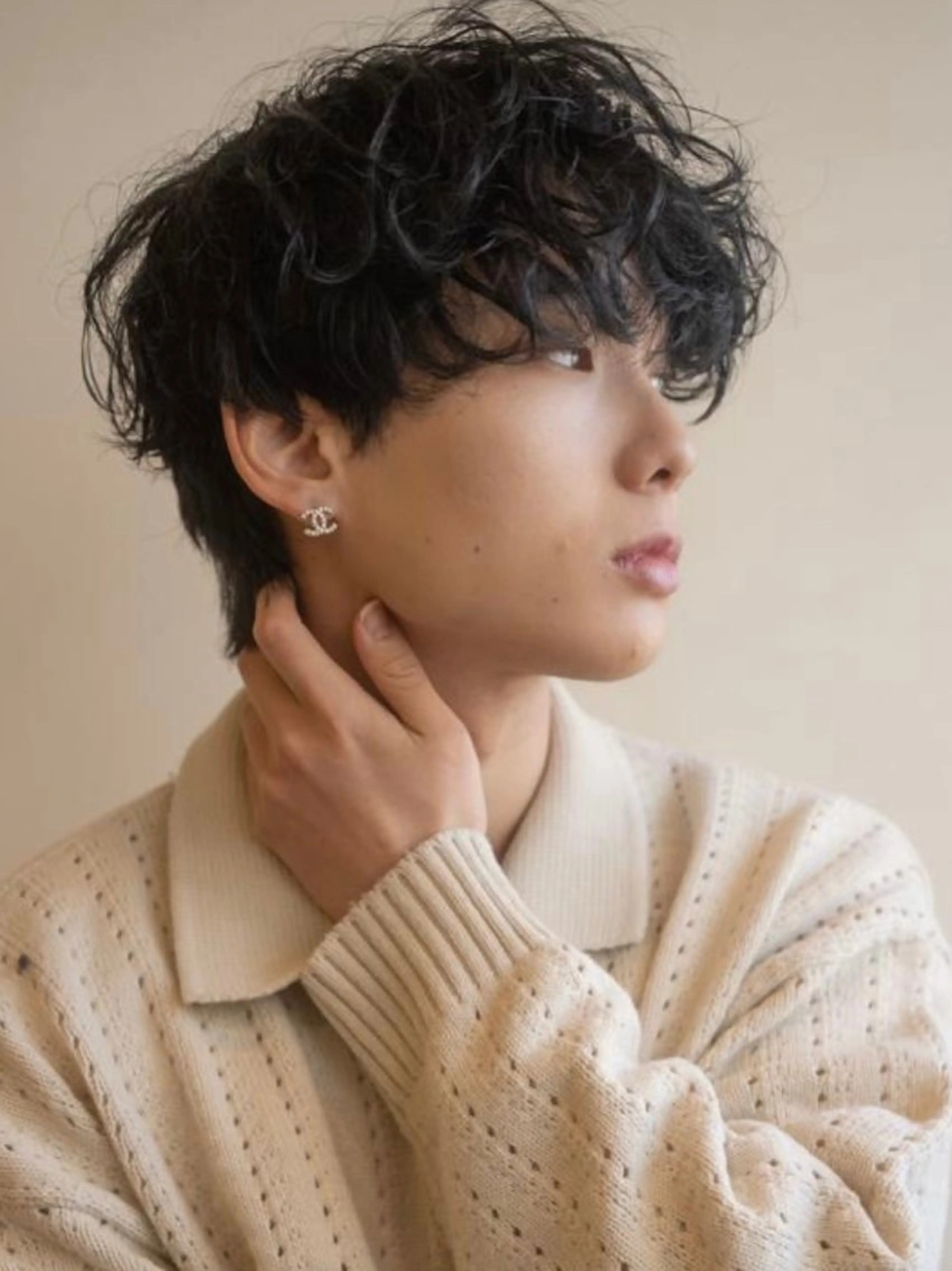 ショート パーマ メンズ メンズパーマ ニュアンスパーマ カット パーマ トリートメント レイヤーボブ/ 艶カラー/サナ🌼のヘアスタイル