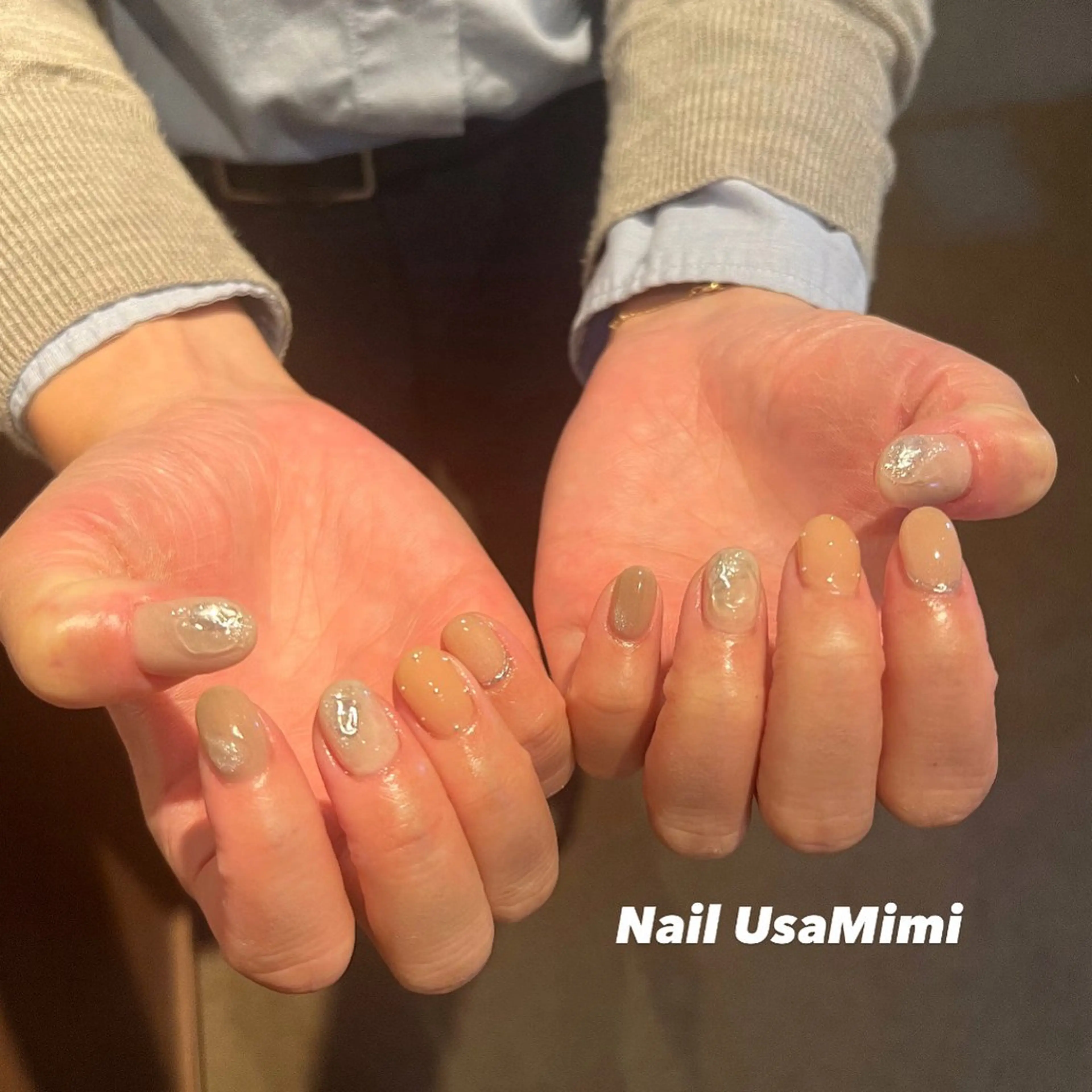 ネイル ジェルネイル 韓国ネイル マグネットネイル 持ち込み ニュアンスネイル ハンドネイル 本町NailUsa Mimi RIKOのネイルデザイン