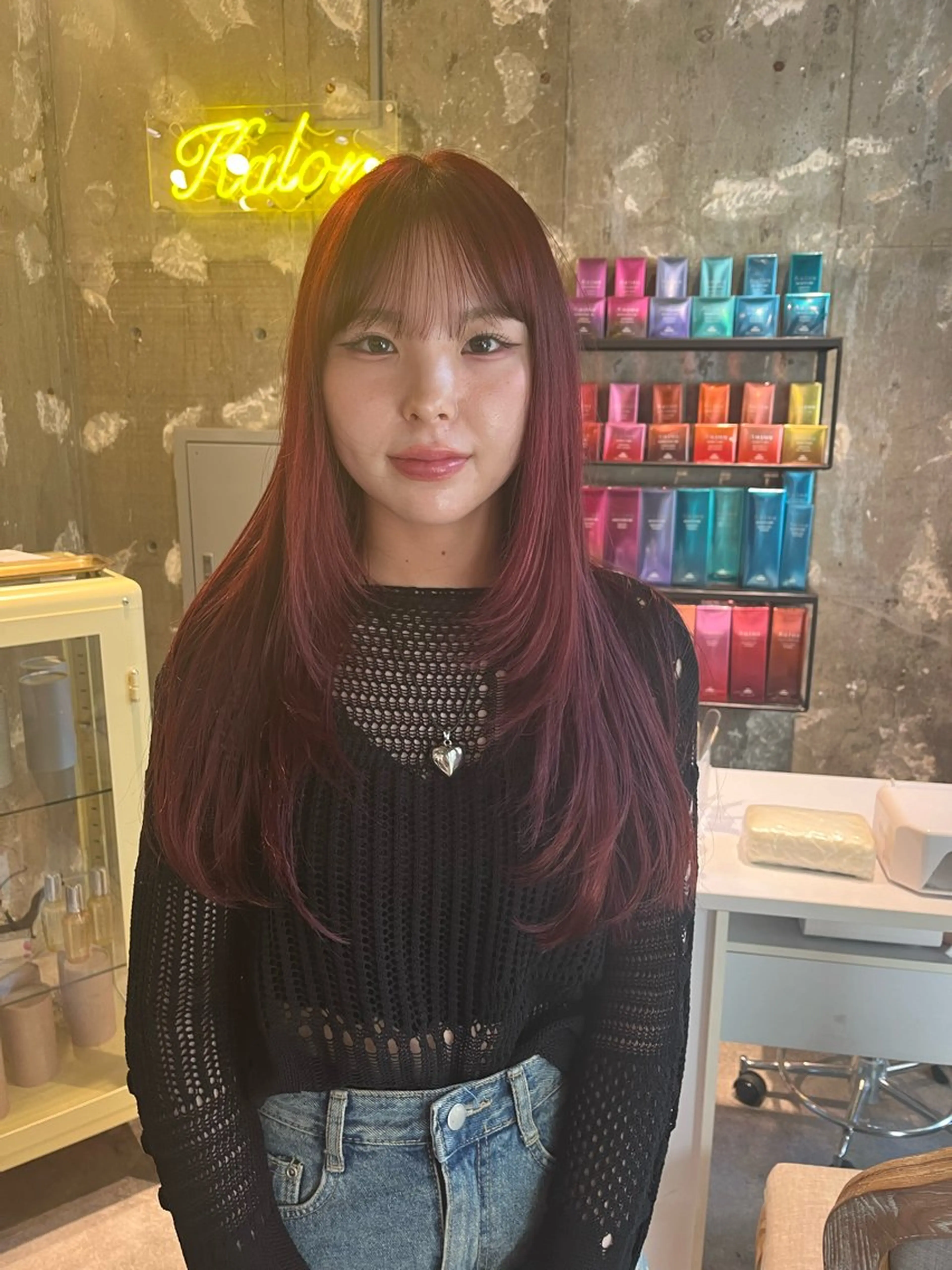 ロング カット ヘアカラー トリートメント 🦋女子ウケメンズ パーマYUI🦋のヘアスタイル