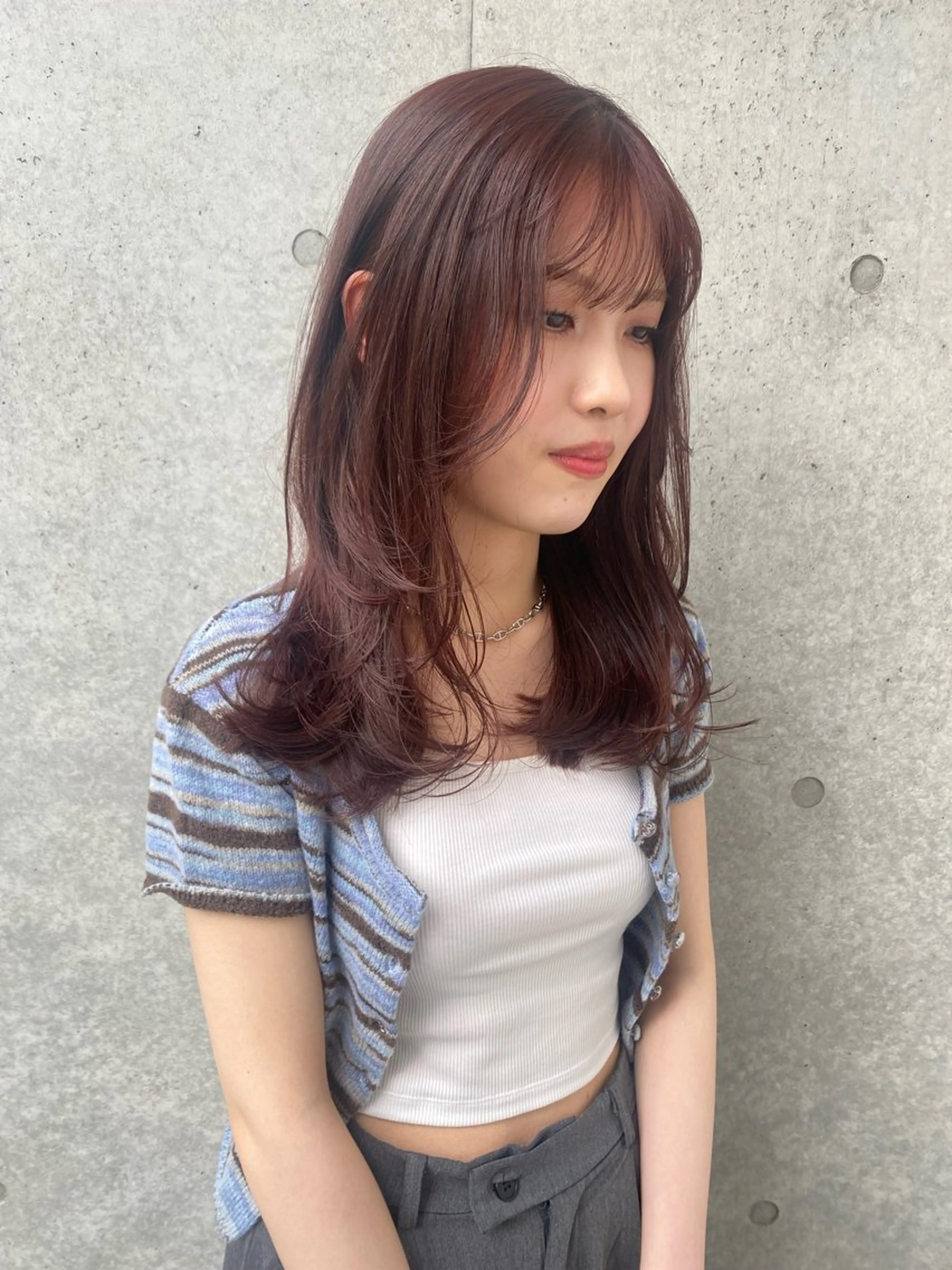 セミロング カラー カット ヘアカラー トリートメント レイヤー/柔色 カラー/SAkiのヘアスタイル