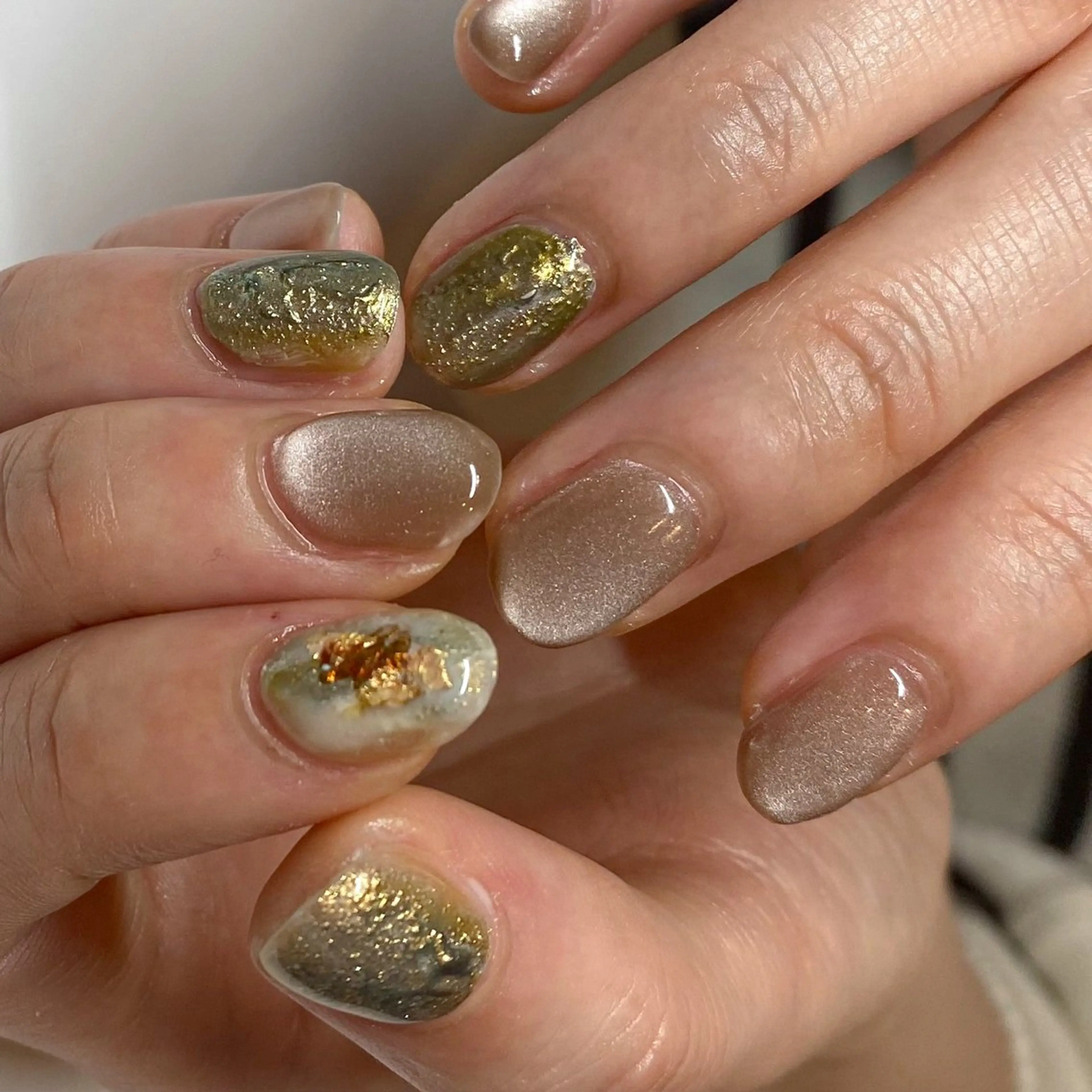 ネイル マグネットネイル ミラーネイル ニュアンスネイル 濵田 実沙/Manonのネイルデザイン