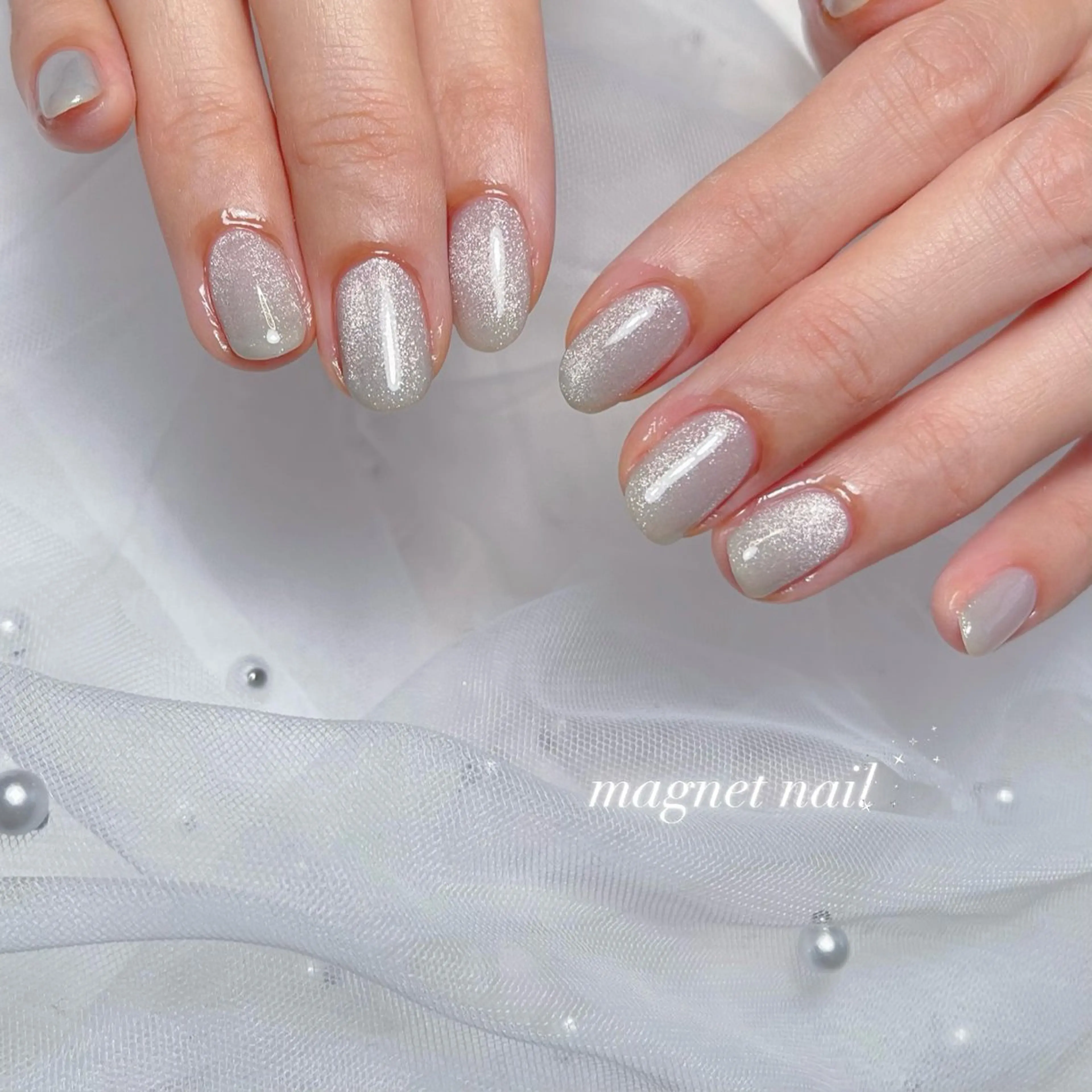 ネイル 長さ出し フラッシュネイル ジェルネイル 韓国ネイル マグネットネイル ハンドネイル RE SALONのネイルデザイン