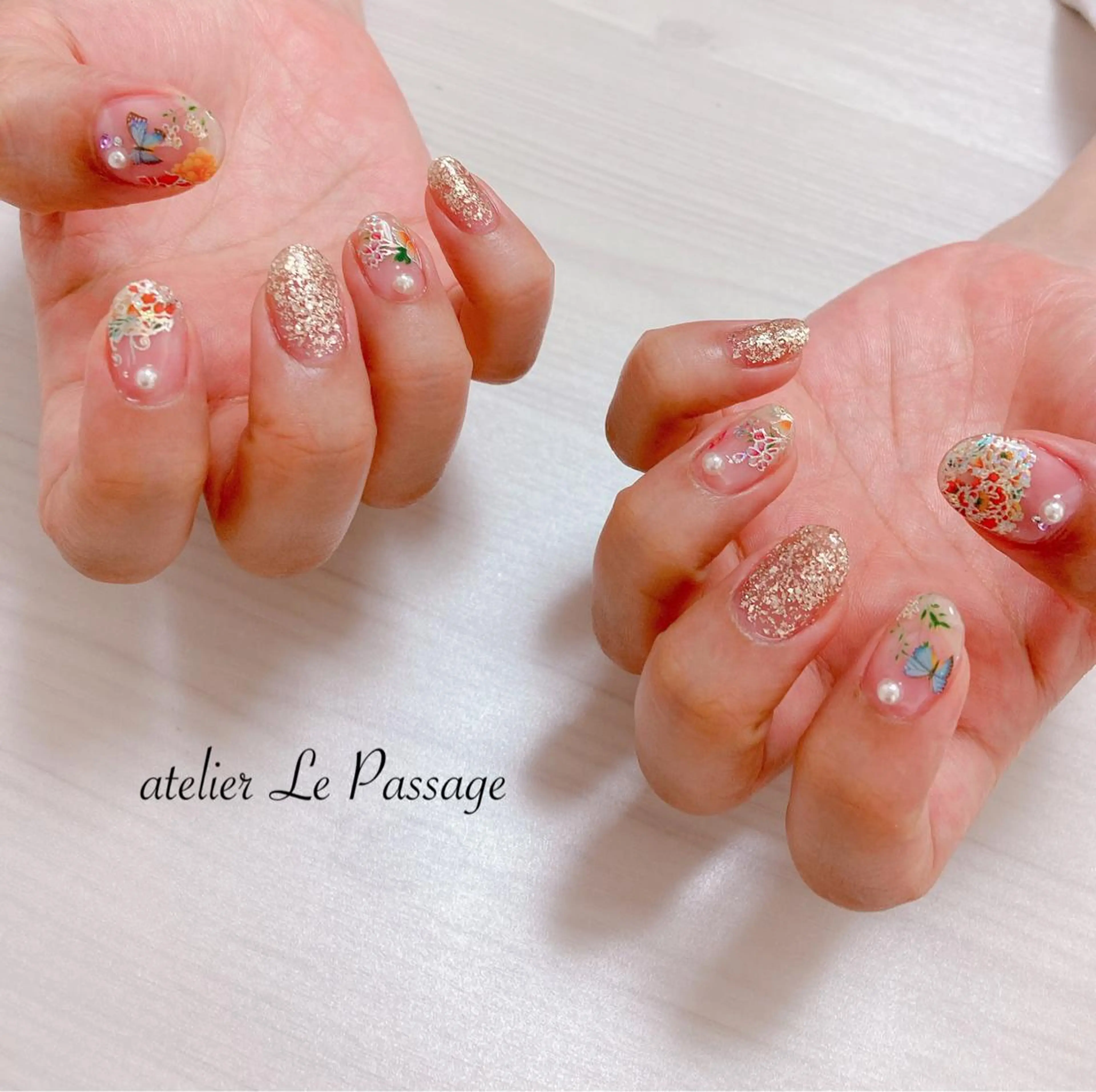 ネイル ジェルネイル キラキラネイル ニュアンスネイル オフィスネイル ワンカラーネイル Atelier Le Passage所属・h nakatsukaのネイルデザイン