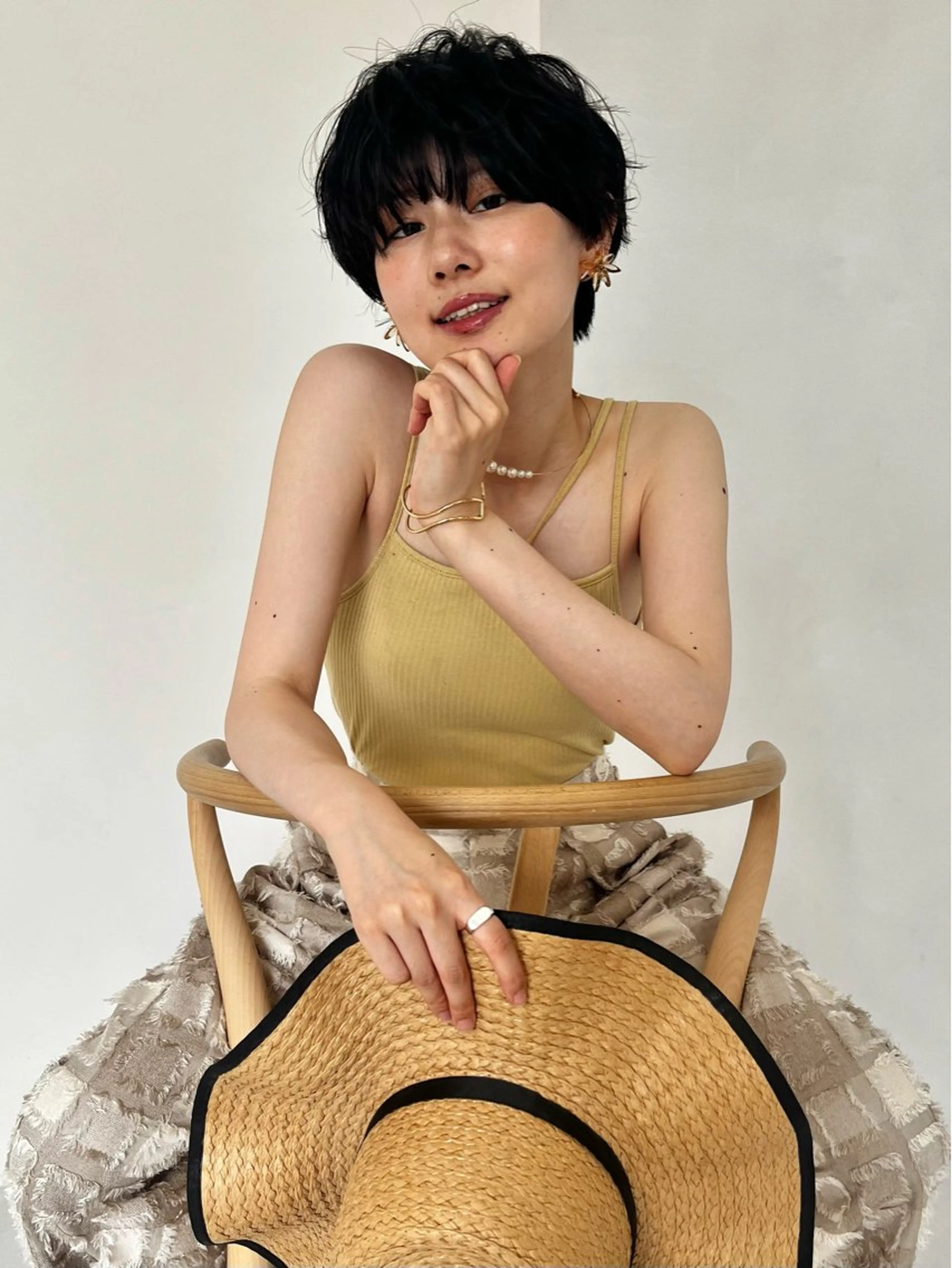 ショート カラー パーマ ショートヘア 上品な暖色/丸みボブ Chie🪷のヘアスタイル