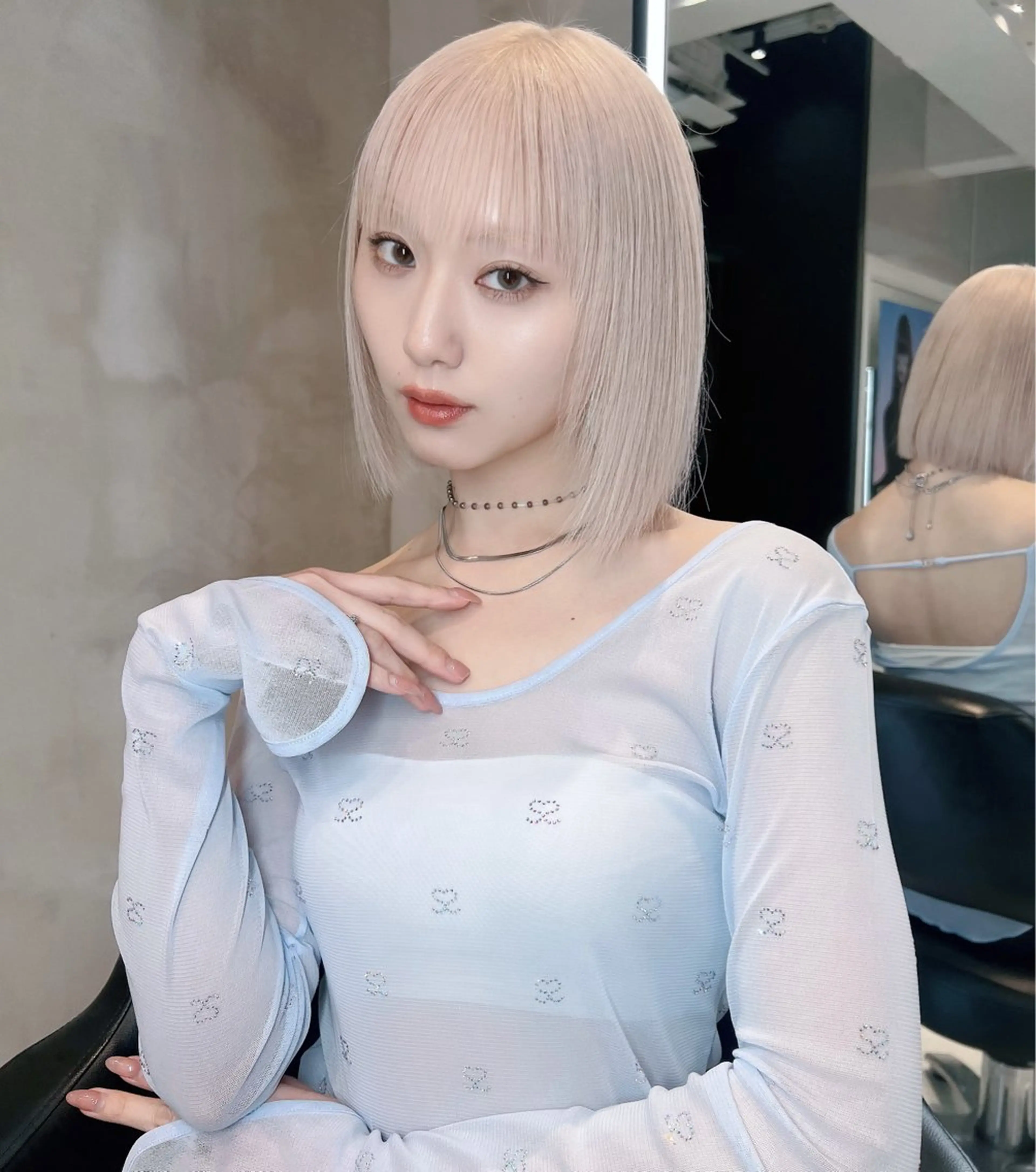 ショート ヘアカラー トリートメント ナナ♡レイヤーカット ♡似合わせカラーのヘアスタイル