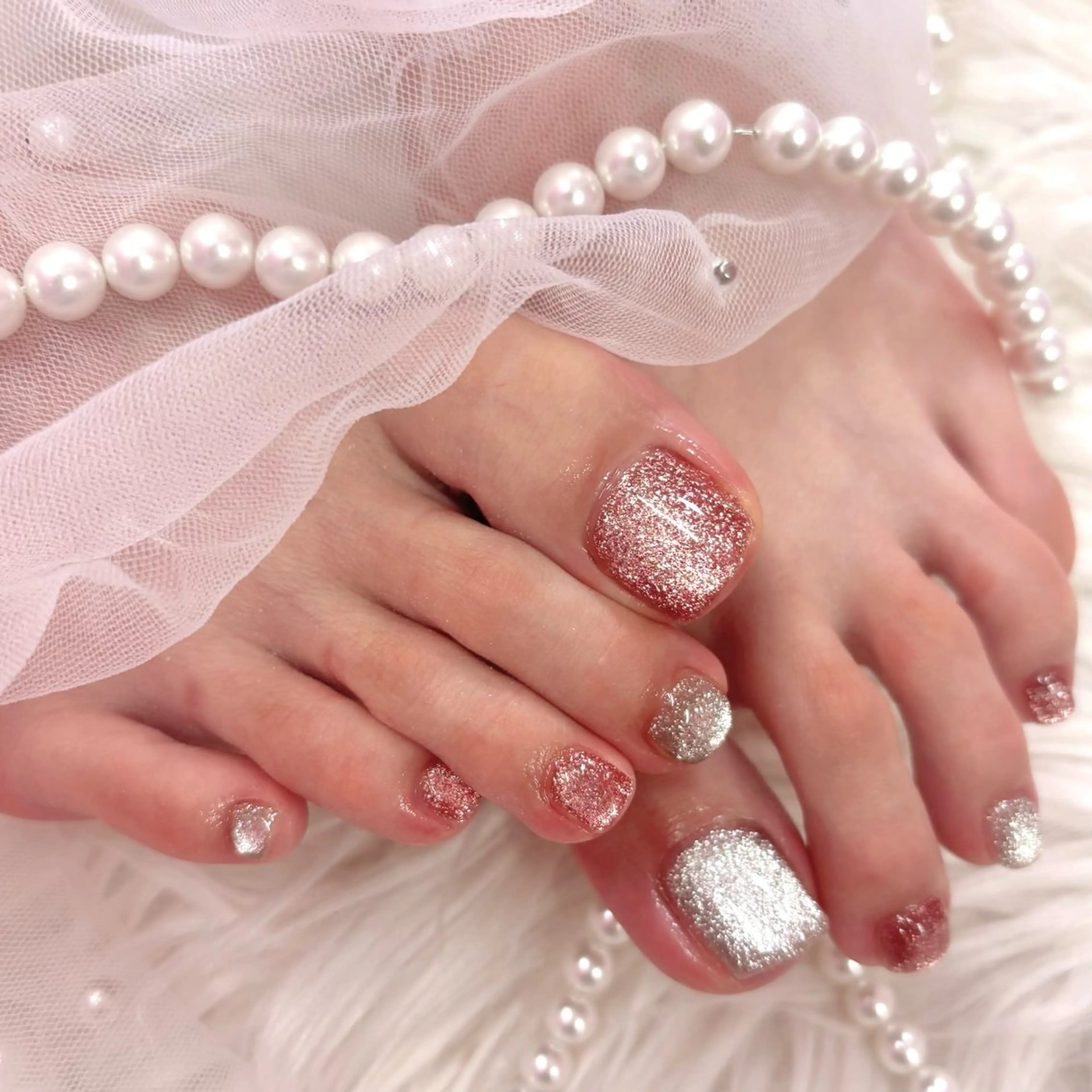 ネイル フラッシュネイル フラッシュマグ フットネイル ジェルネイル パラジェル Noix nailのネイルデザイン