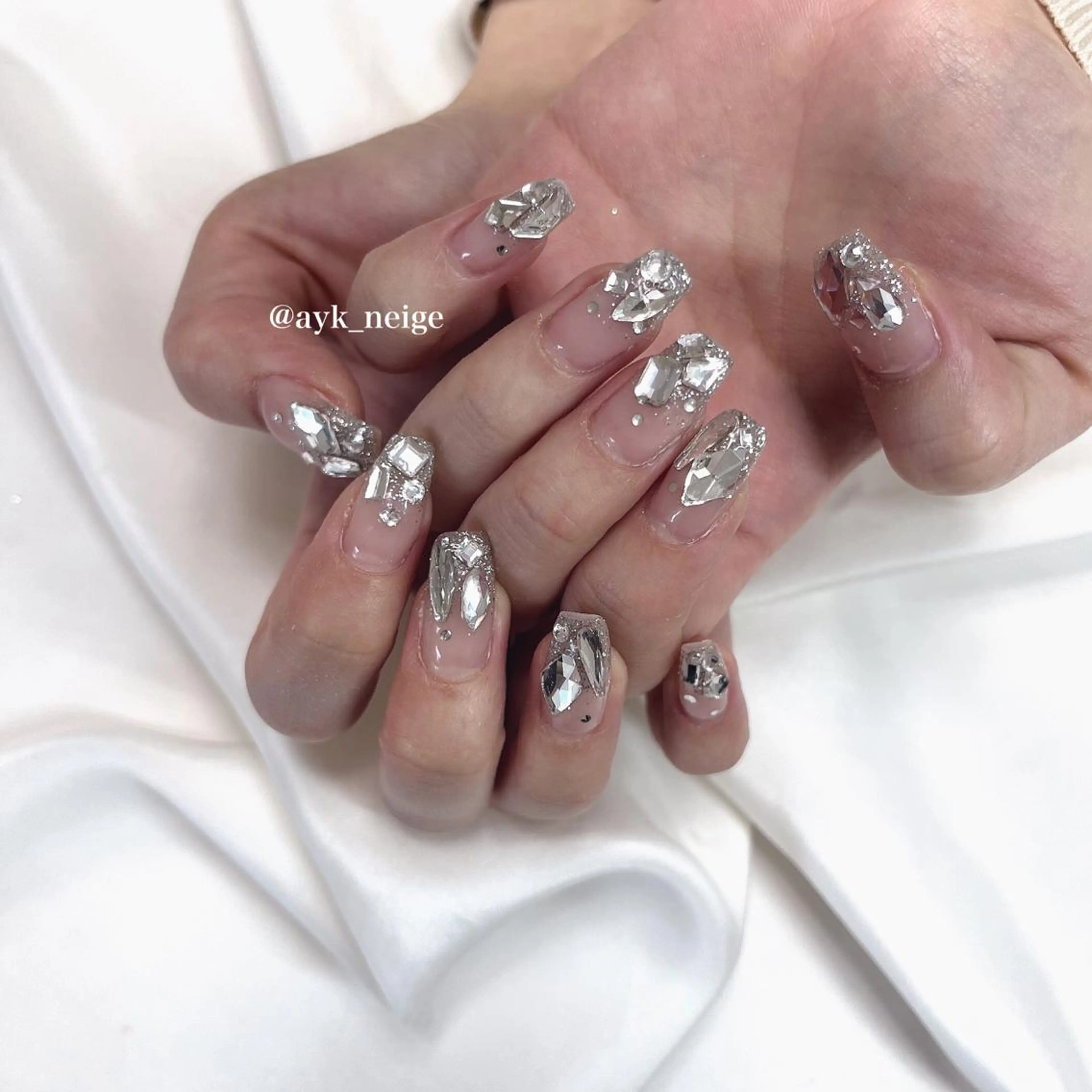 ネイル フットネイル フレンチネイル ガラスフレンチ グラデーション 韓国ネイル n'eige nail所属・大谷 綾香のネイルデザイン