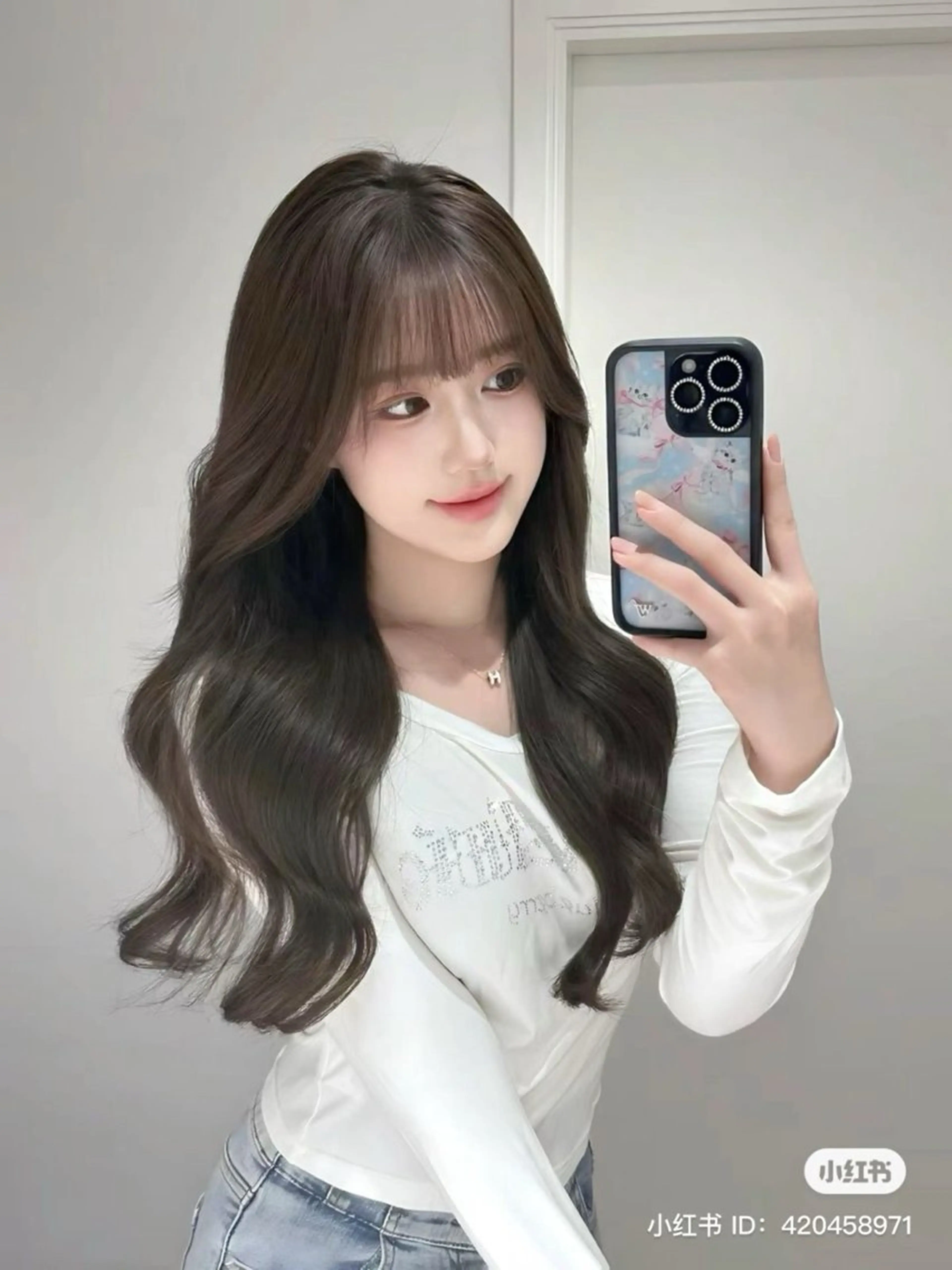 ロング カラー ヘアカラー 韓国風暗髪ヘア🤍 🫧MIREIのヘアスタイル