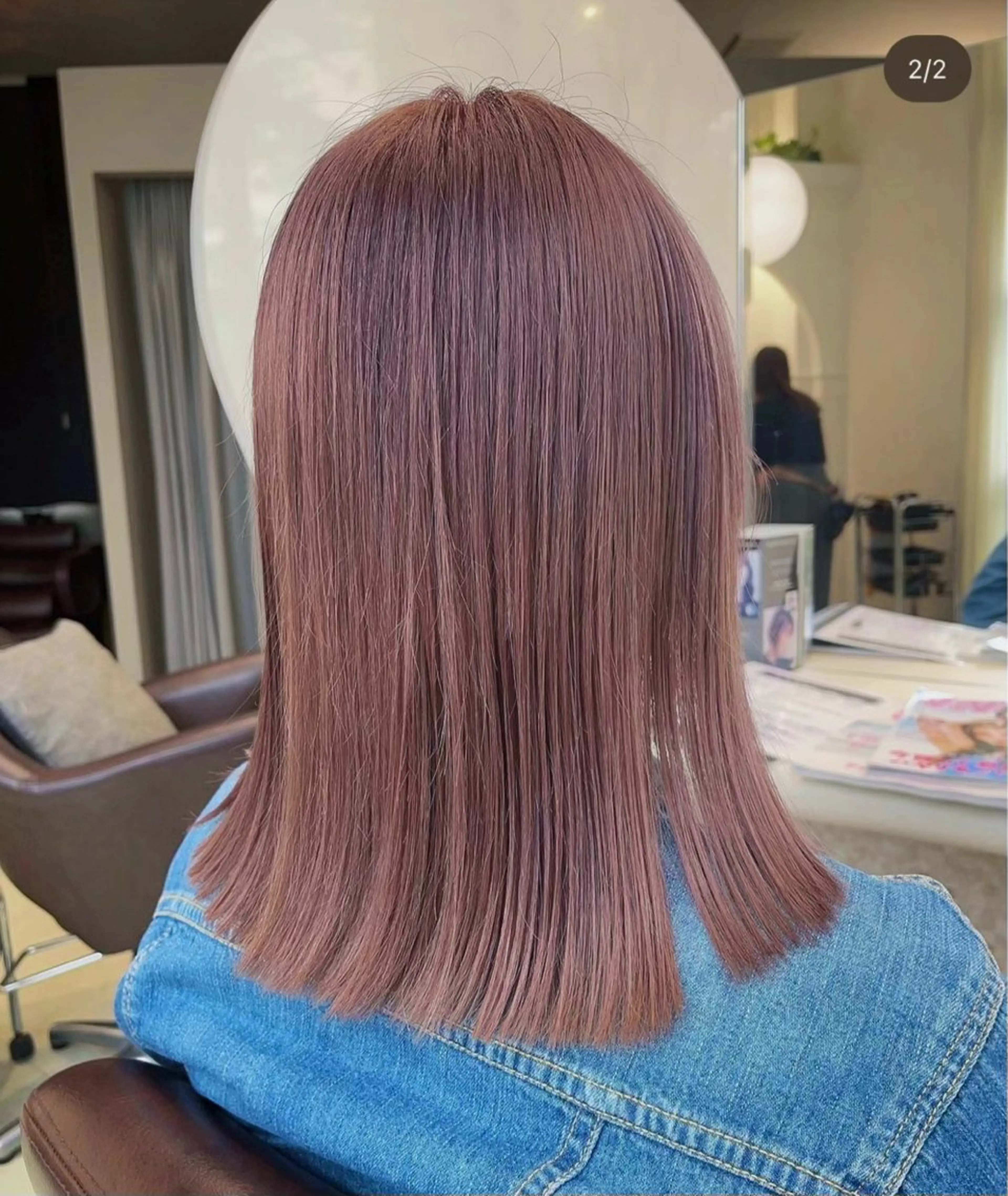 セミロング カラー ベージュカラー ブリーチ 透明感カラー ピンクカラー ピンクベージュ Queen's gate 昭和Palace所属・🩵 青木萌華 🩵 髪質改善・髪色改善のヘアスタイル