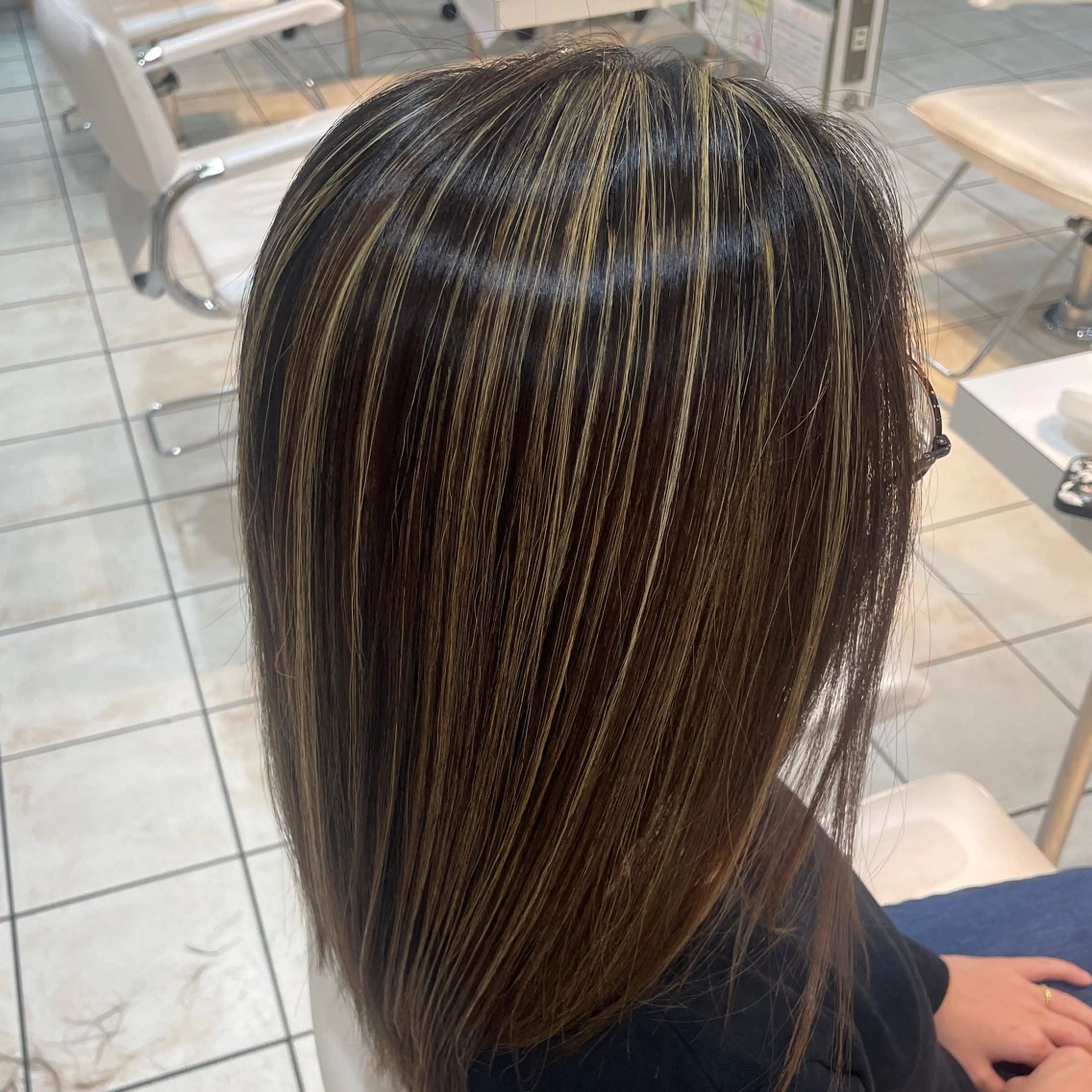 ミディアム カラー ハイライトカラー ハイライト ブリーチ/ヘアセット 【𝙍𝙞𝙣𝙤】のヘアスタイル