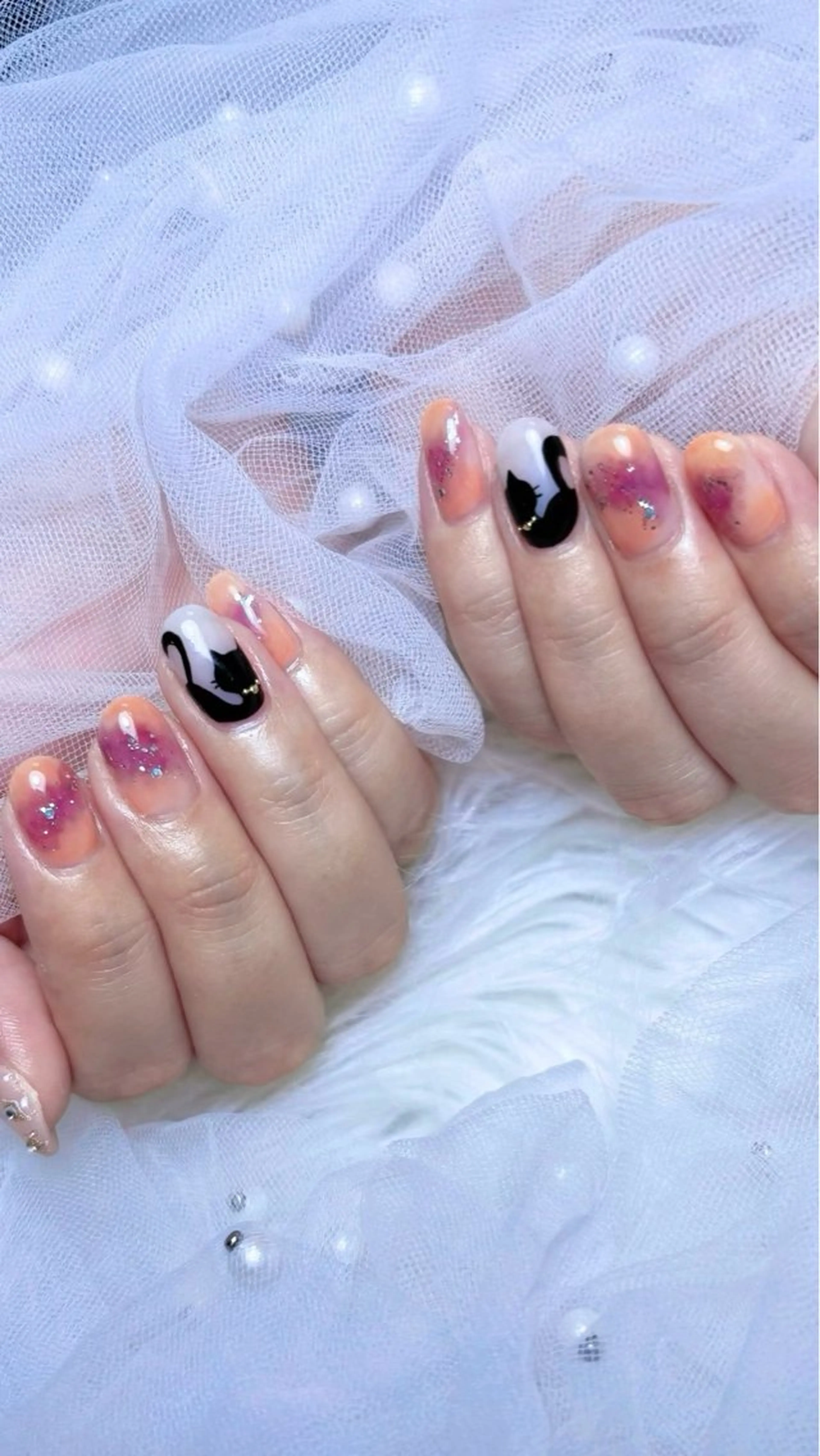 ネイル ハロウィン 持ち込み ハンドネイル 𝑬𝑹𝑰𝑲𝑨 𓂃🎀𓈒𓏸のネイルデザイン