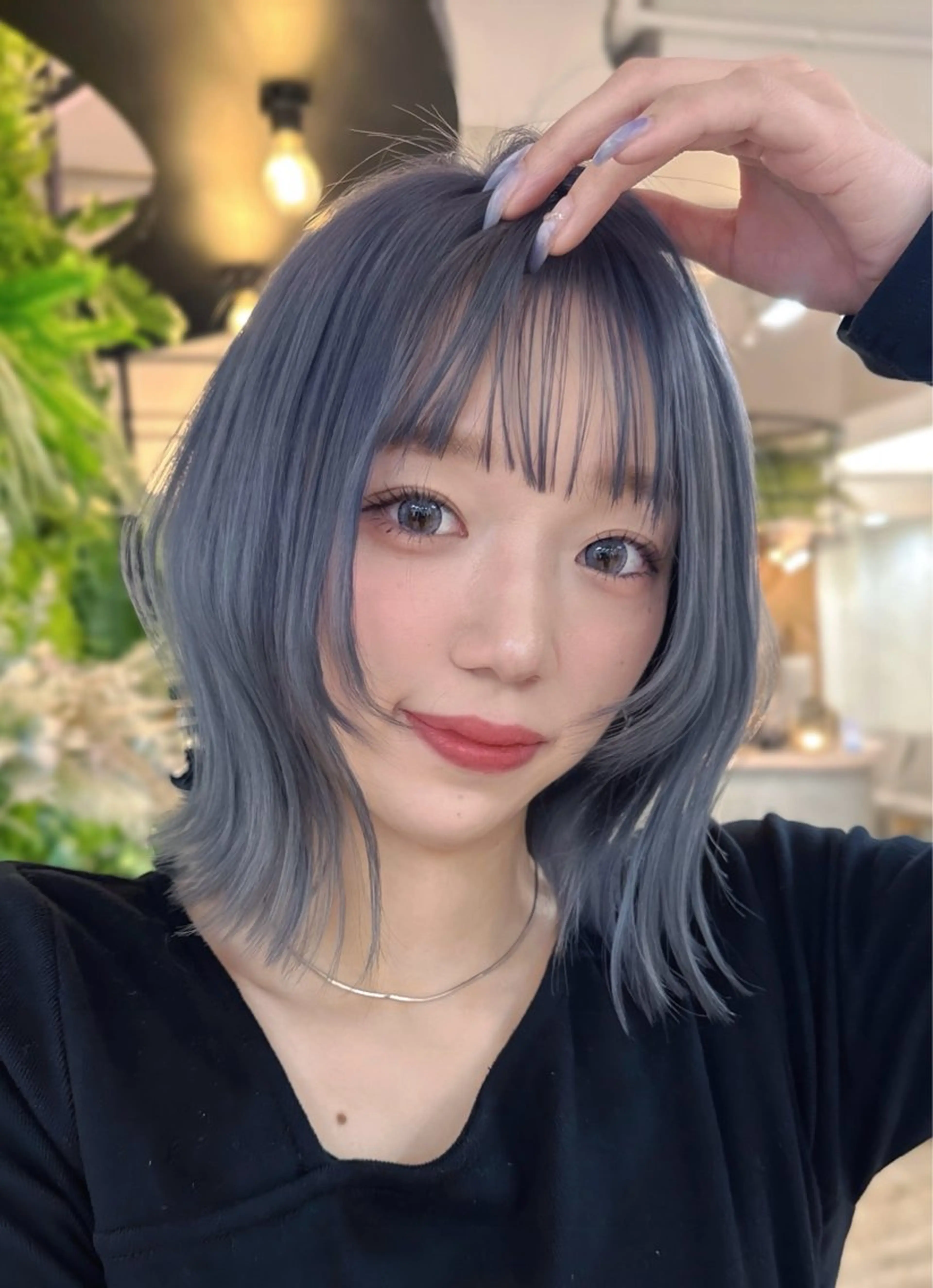 ミディアム カラー ラベンダーカラー カット ヘアカラー Pocket仙台 💚モエリのヘアスタイル