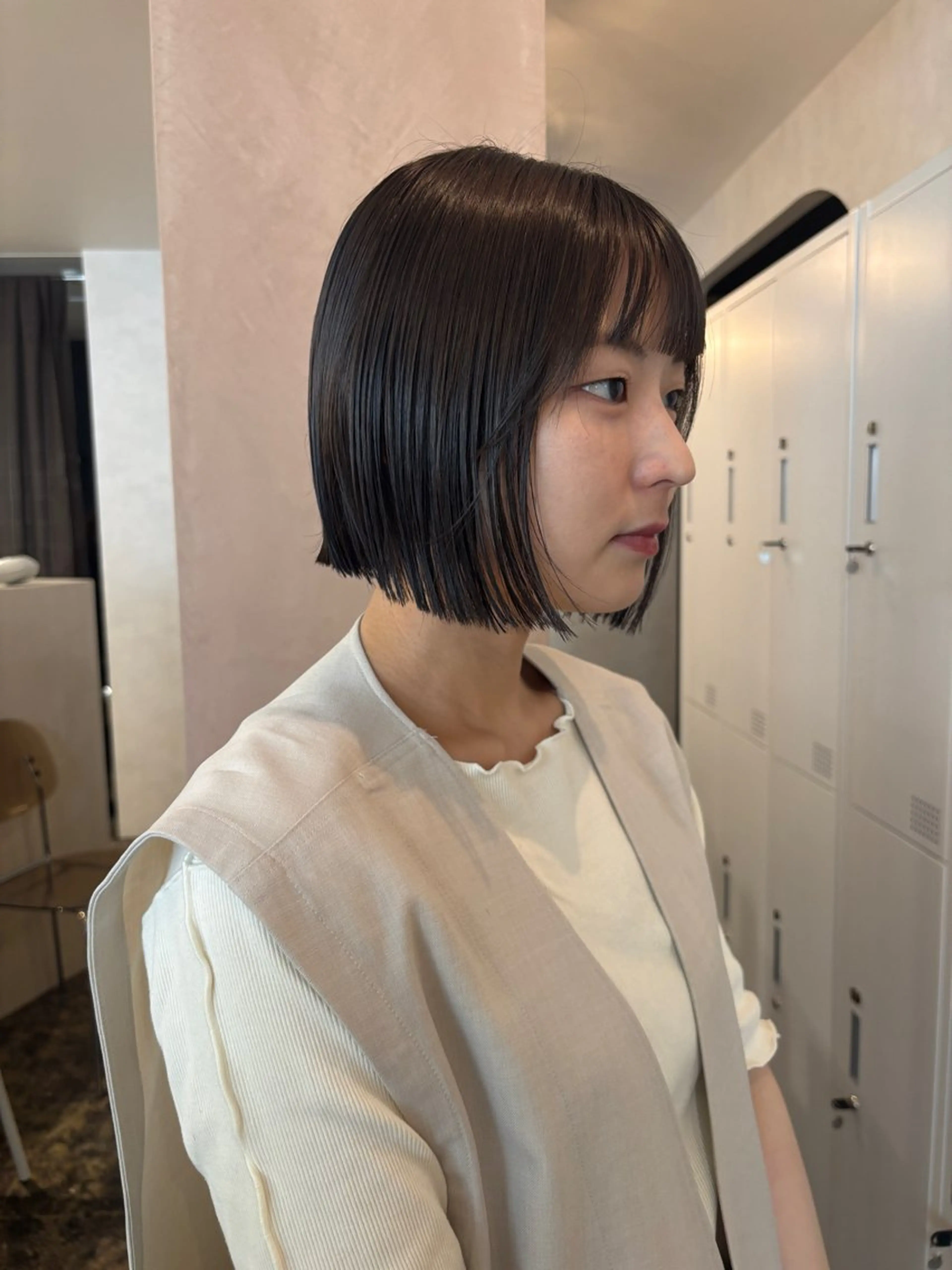 ミディアム カラー カット ヘアカラー トリートメント Chiho / 梅田 / ボブ/ パーマのヘアスタイル