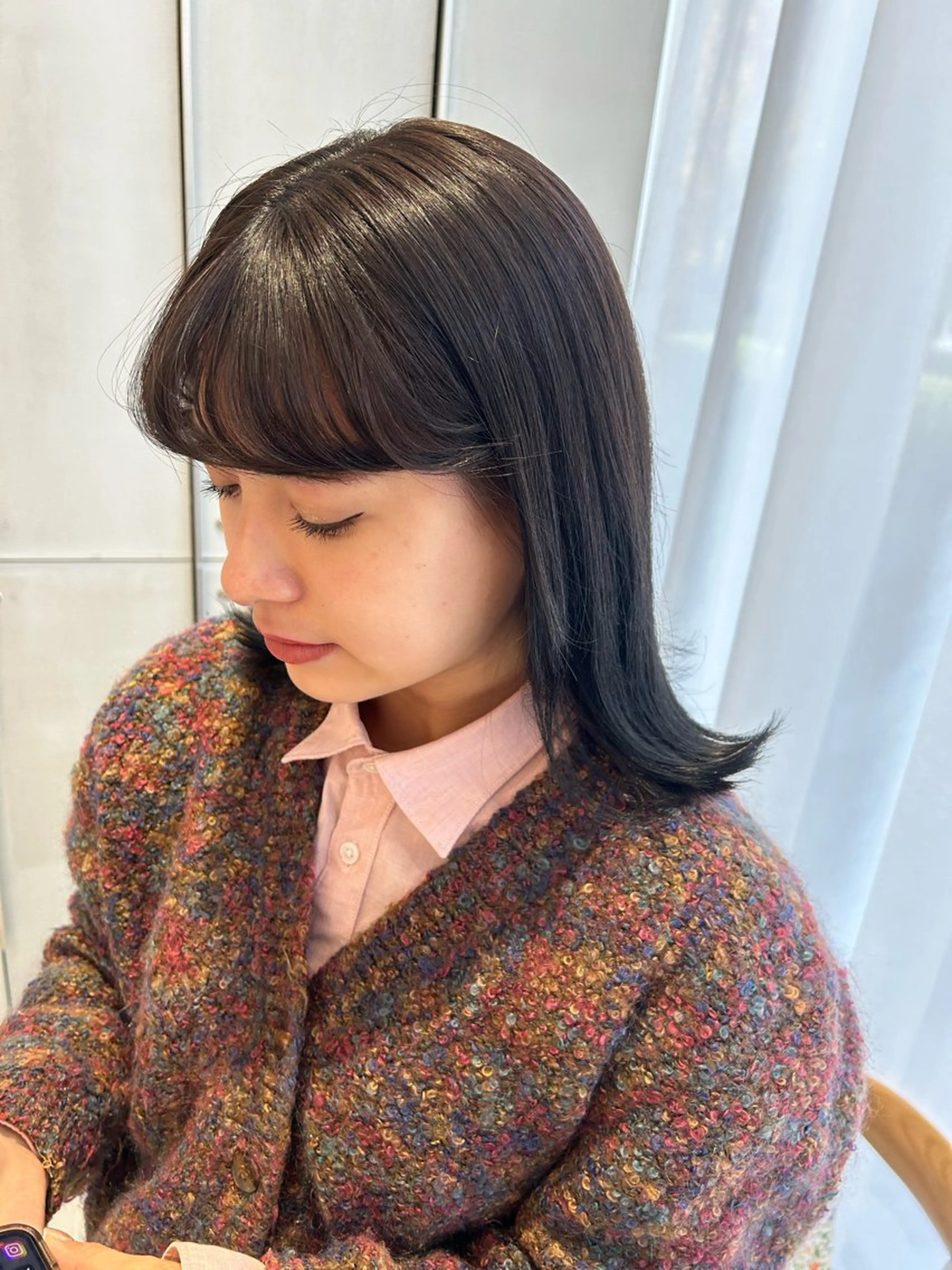 セミロング カラー グレージュ 風香🪼レイヤー /透明感カラーのヘアスタイル