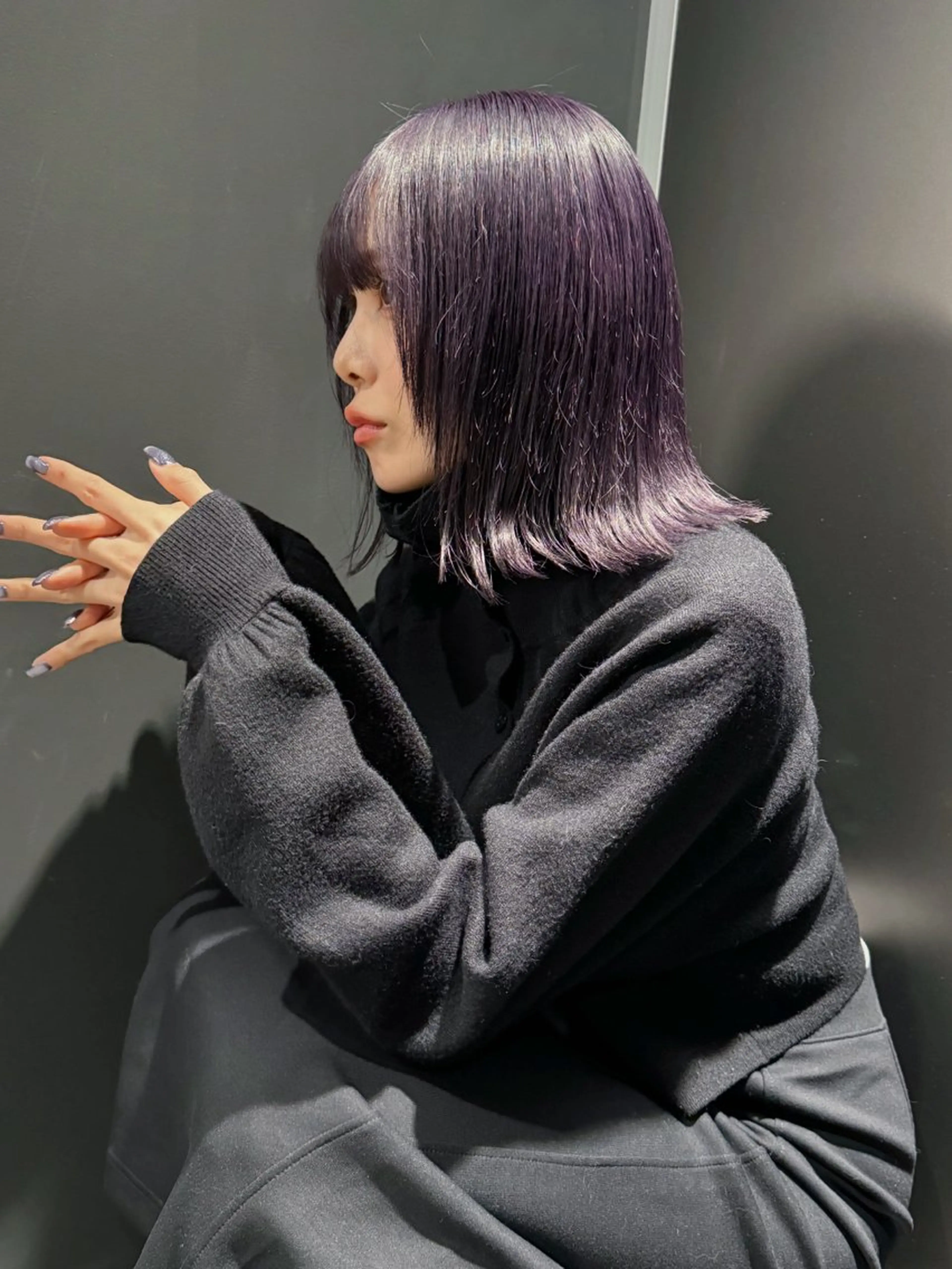 ミディアム カラー ブリーチ パープルカラー バイオレットカラー 砂川 航のヘアスタイル