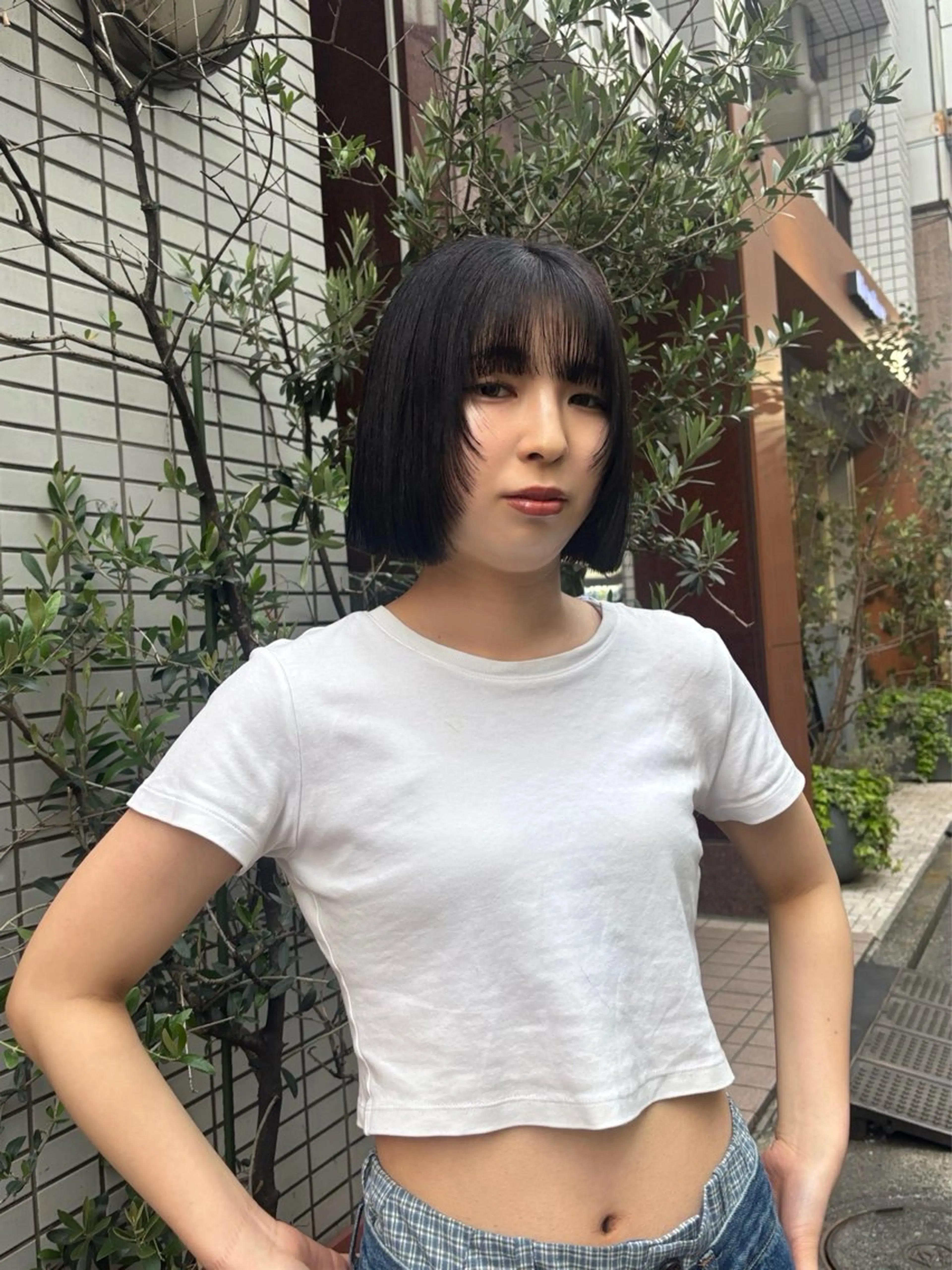 ショート ボブ 顔まわりレイヤー 顔周りカット レイヤーカット カット ボブ/メンズ/パーマ /Tamakiのヘアスタイル