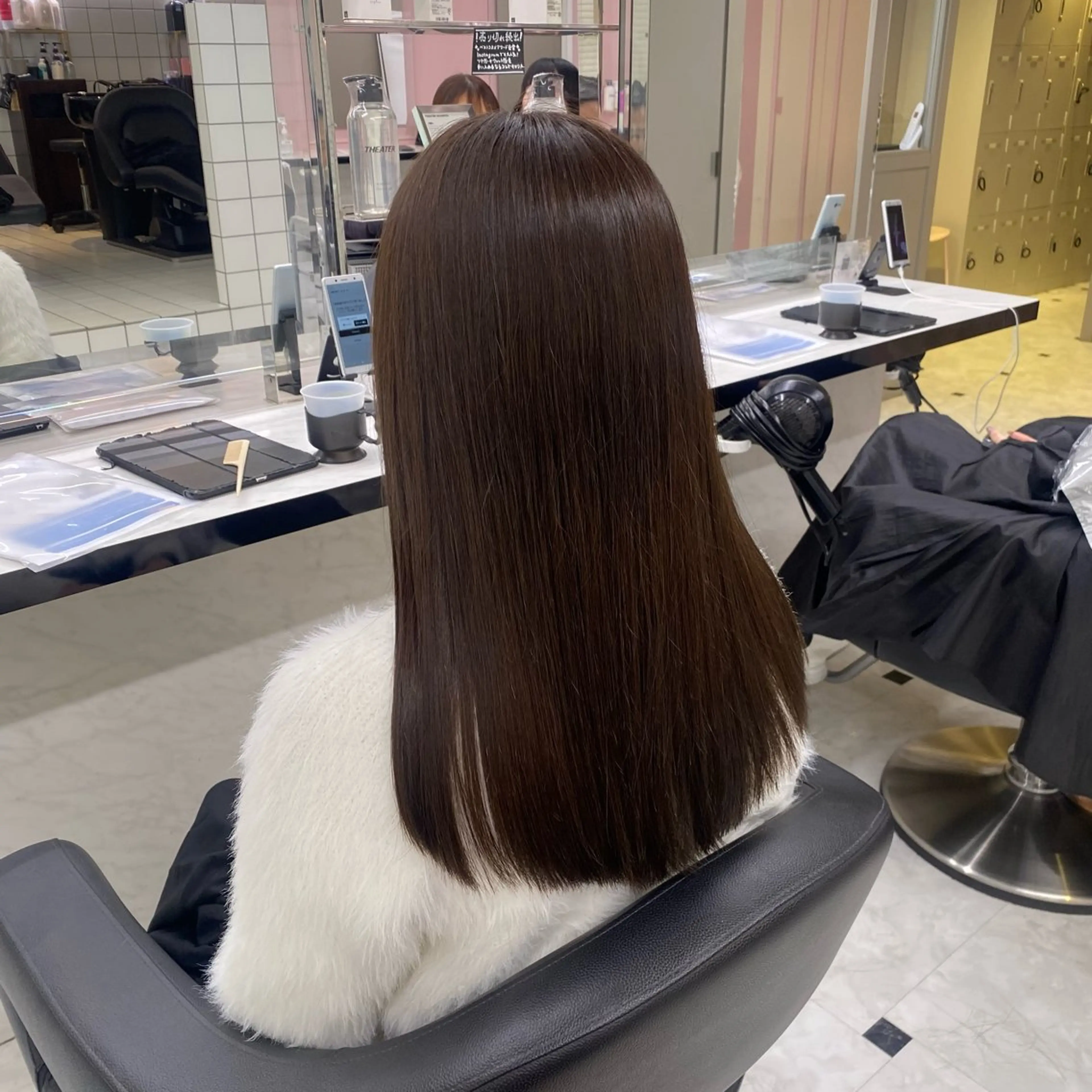 ロング カラー ブラウンカラー 透明感カラー オリーブブラウン ヘアカラー トリートメント ヘッドスパ ヘアセット 透明感ベージュカラー ♡上野♡AIのヘアスタイル