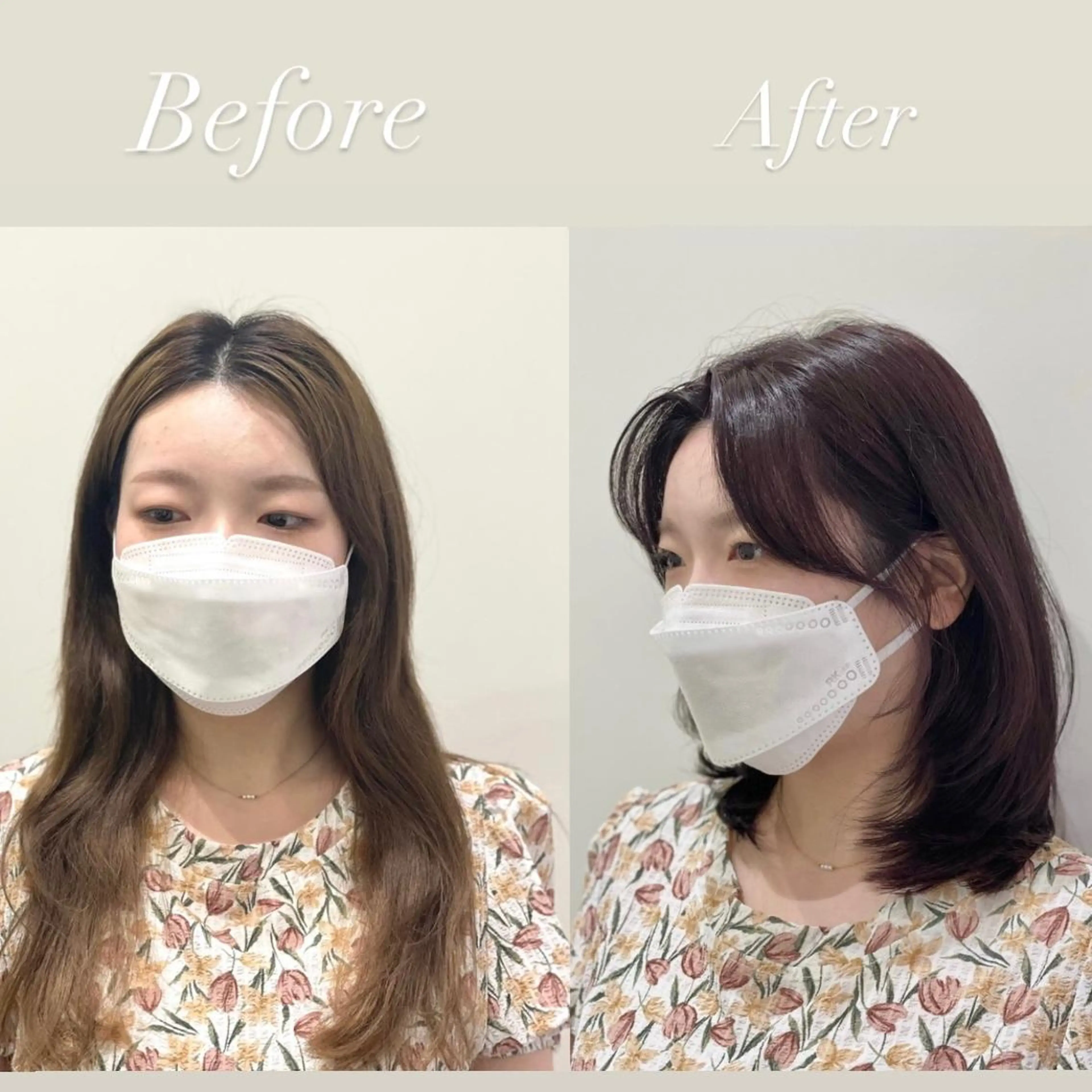 ミディアム ボブ カット ヘアカラー トリートメント ❤︎︎韓国ヘア❤︎︎ 𝑺𝒉𝒊𝒉𝒐のヘアスタイル