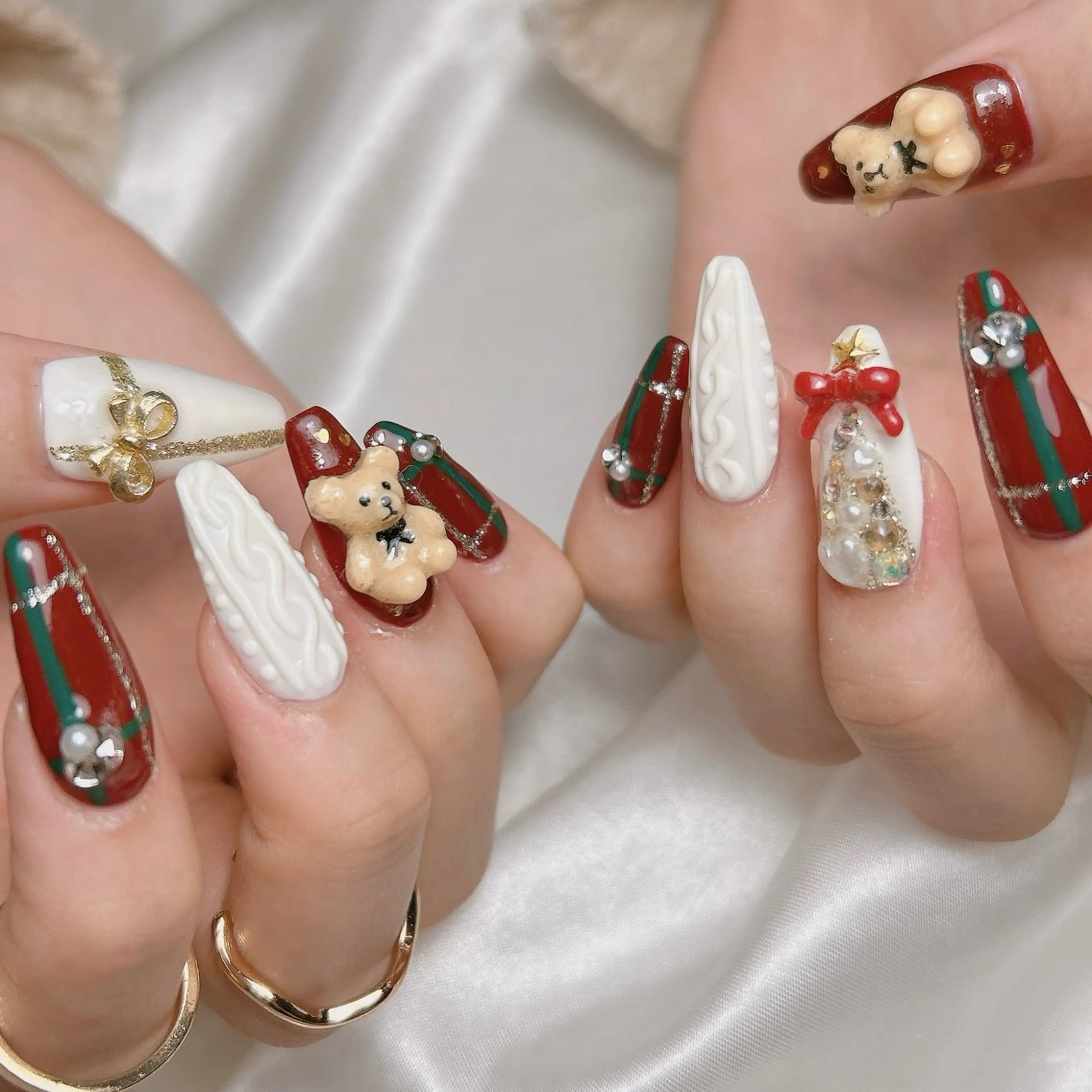 ネイル 冬ネイル クリスマス ハンドネイル junna 金山.東別院.上前津のネイルデザイン