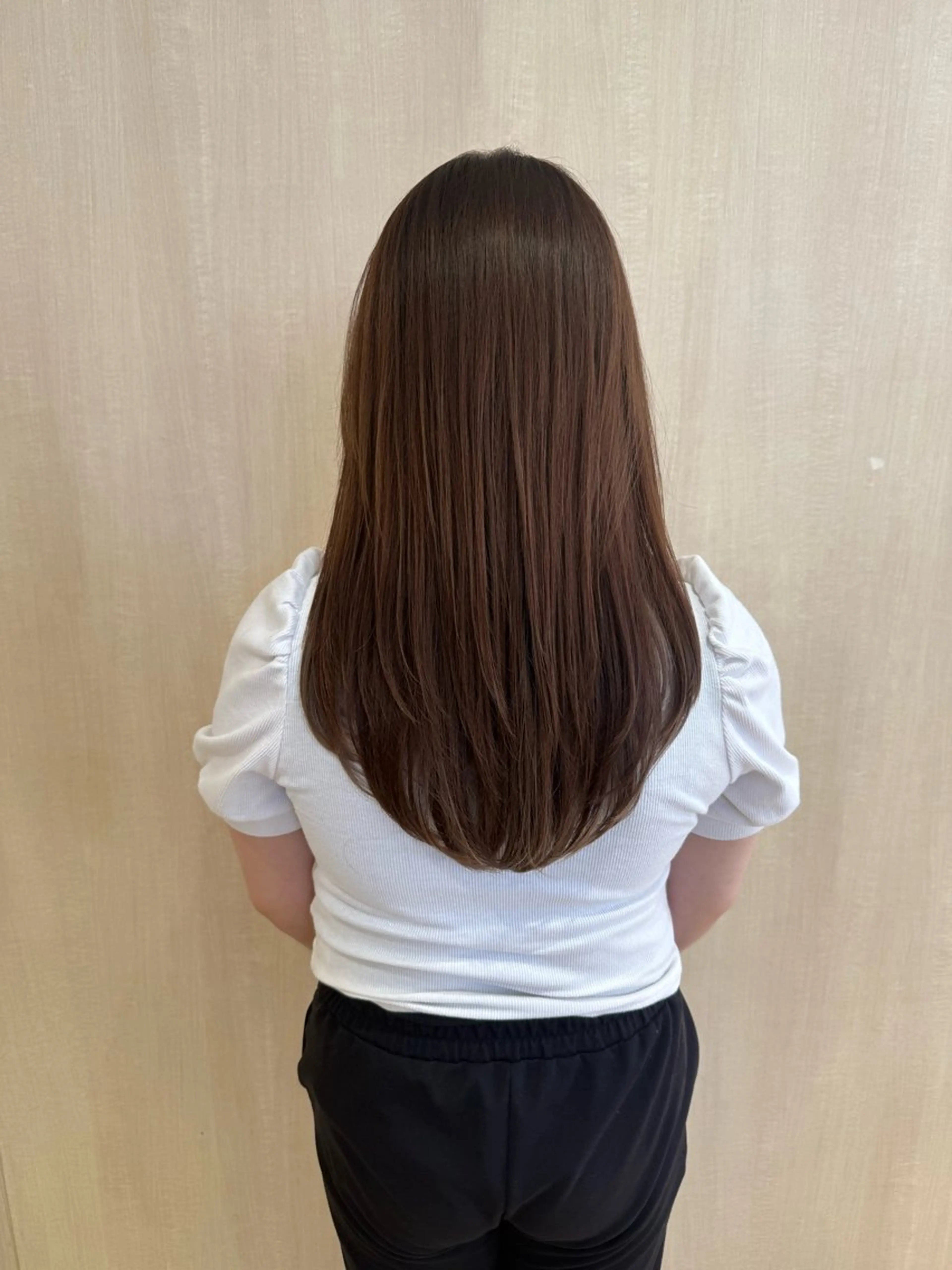 ロング カラー 顔周りカット レイヤーカット ロング カット ヘアカラー トリートメント 藤森 希美のヘアスタイル