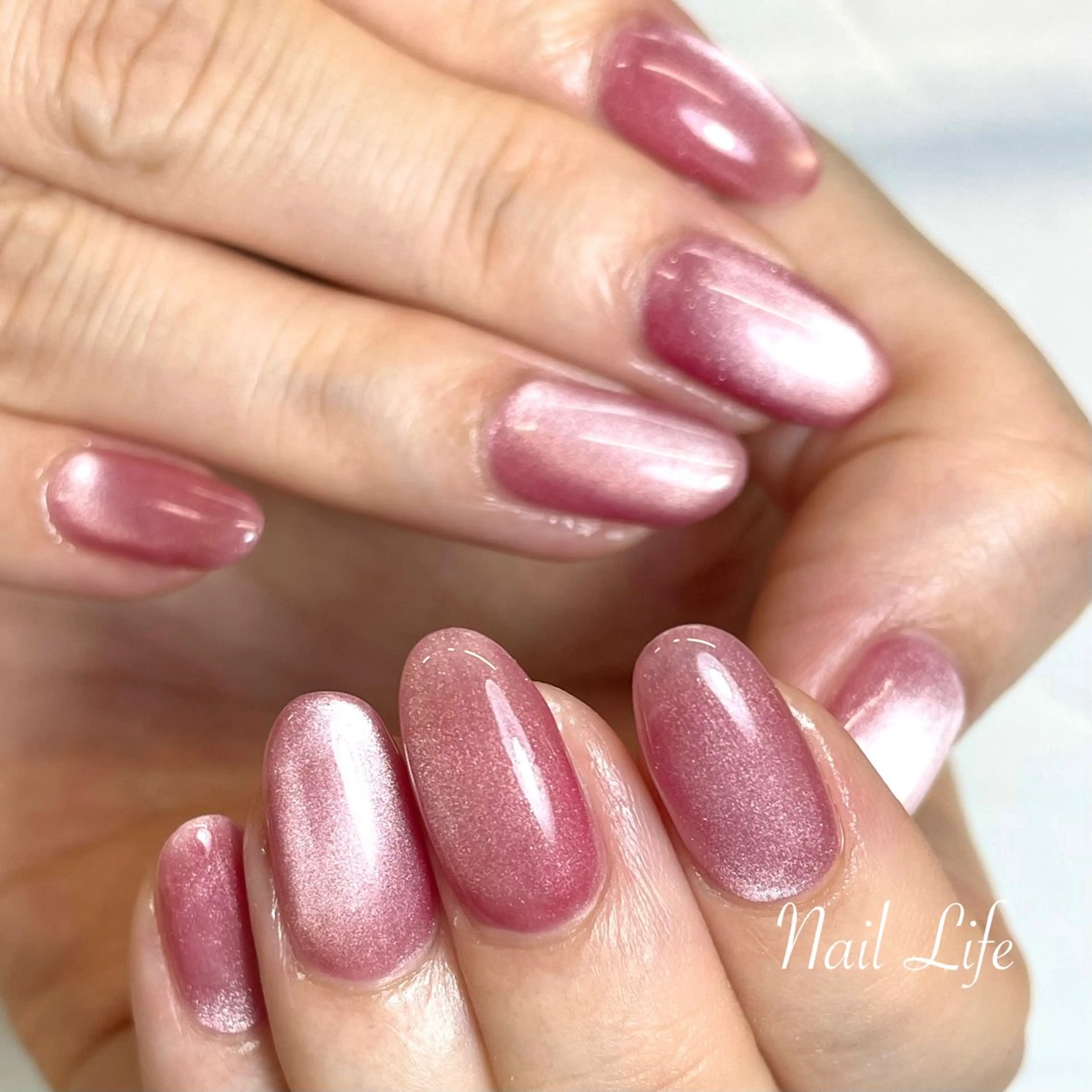 ネイル マグネットネイル ピンク 大嶋 めぐみのネイルデザイン