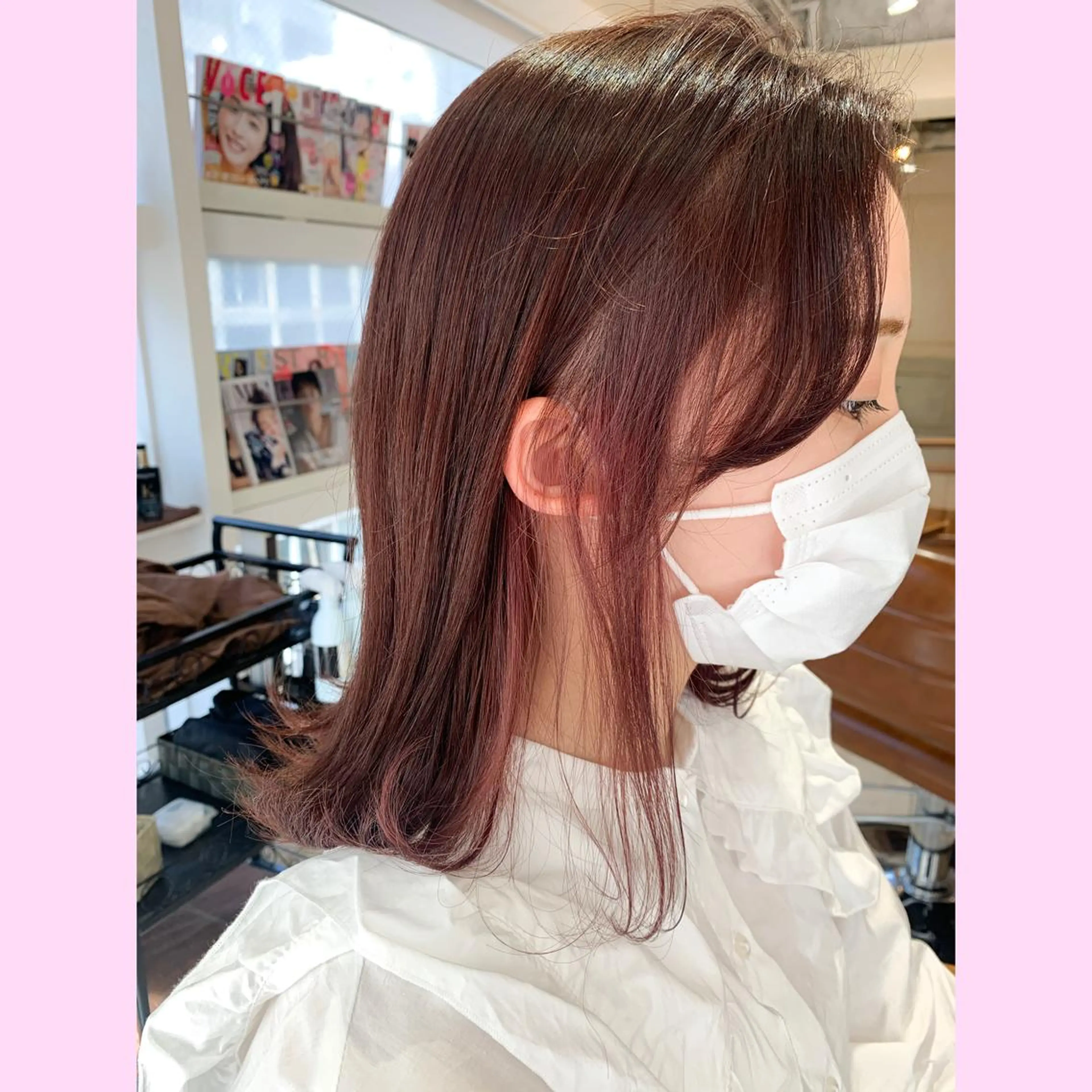 セミロング カラー ブリーチ ブラウンカラー ケアブリーチ イルミナカラー インナーカラー 浅沼 久瑠美のヘアスタイル