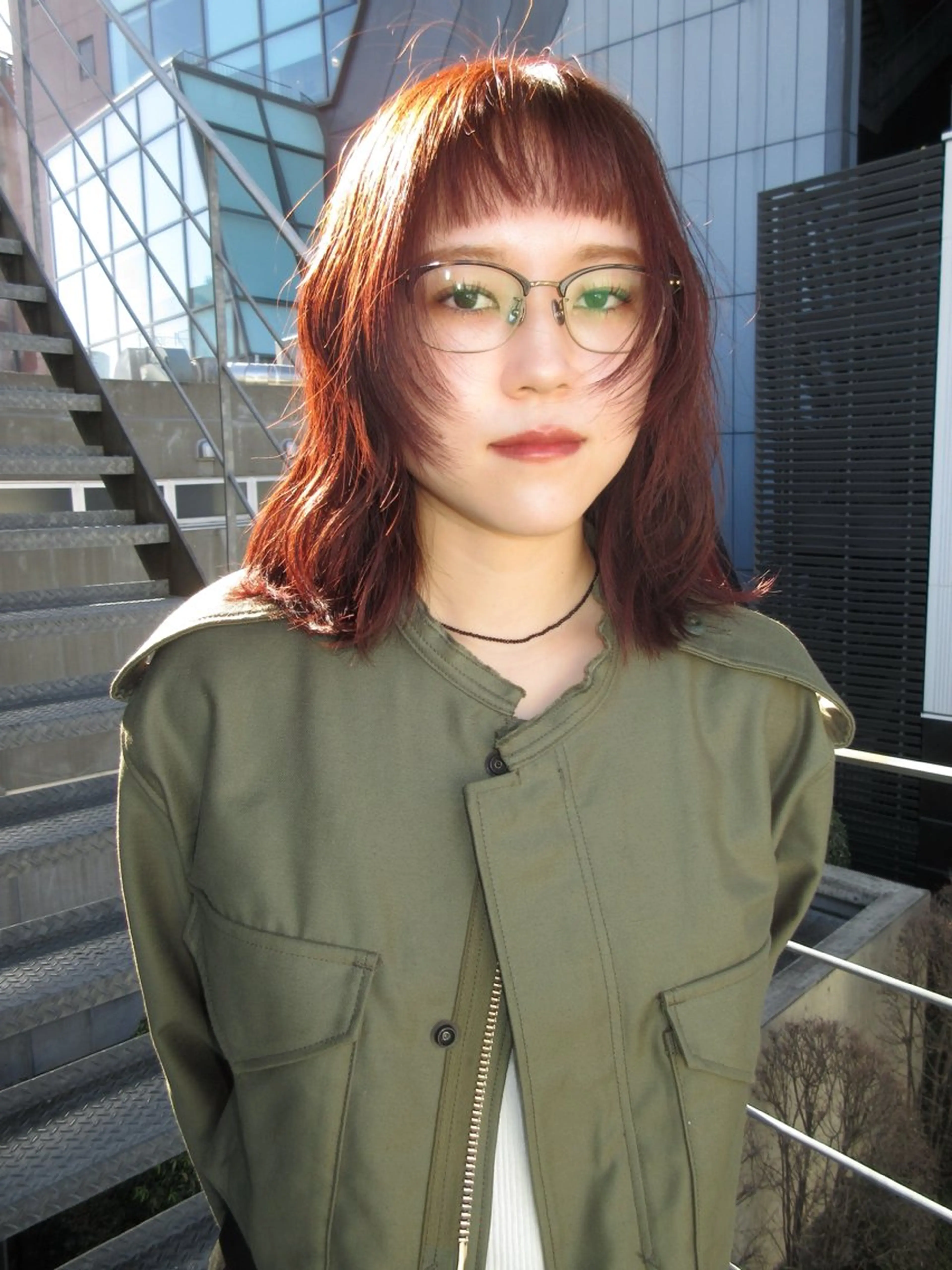 ミディアム カット ヘアカラー レイヤーカット\ウル フ　chinatsuのヘアスタイル