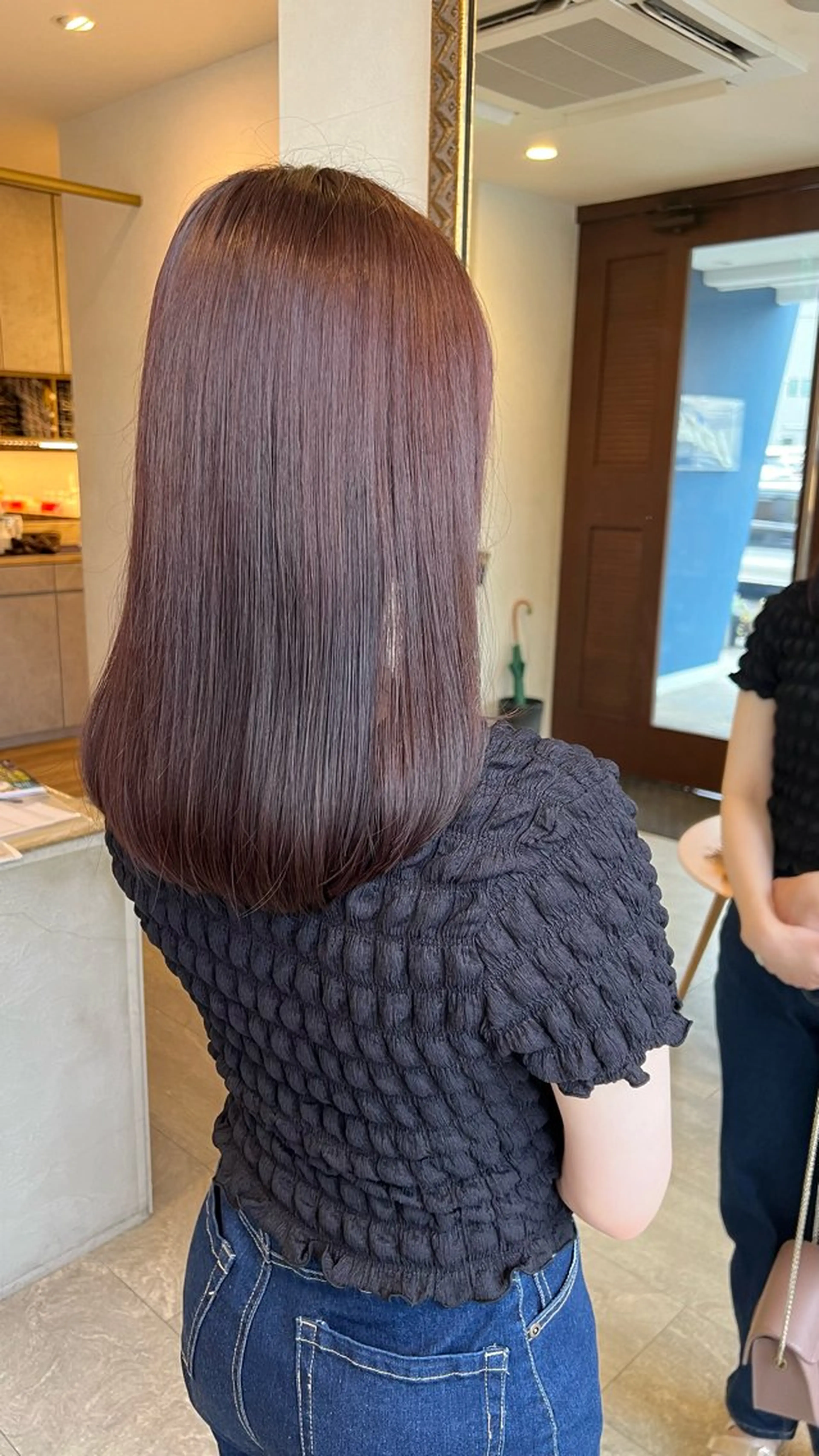 セミロング カラー ブラウンカラー ピンクカラー letterby novel  はるみのヘアスタイル