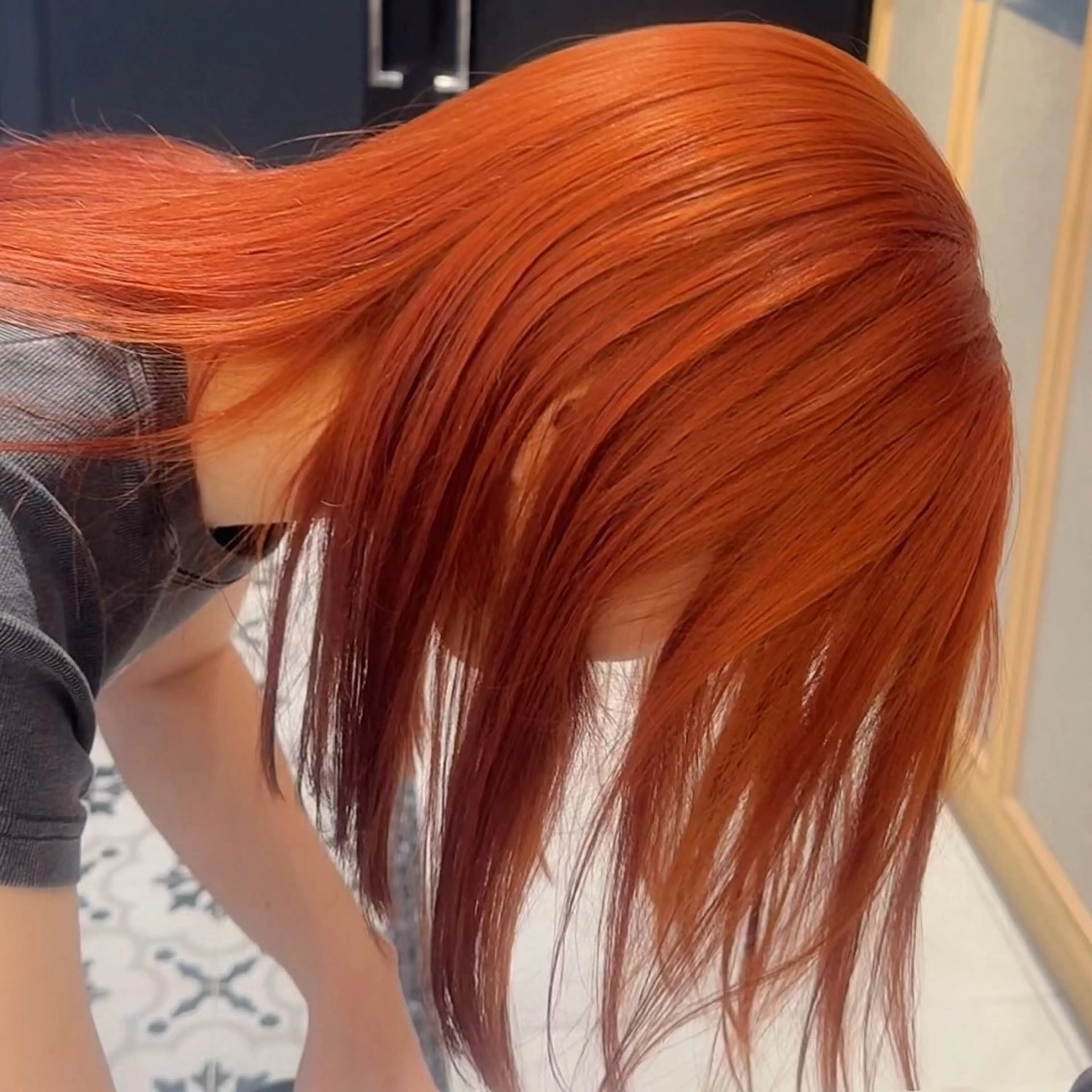 ミディアム カラー オレンジ hyuga/パーマ /ニュアンスパーマのヘアスタイル