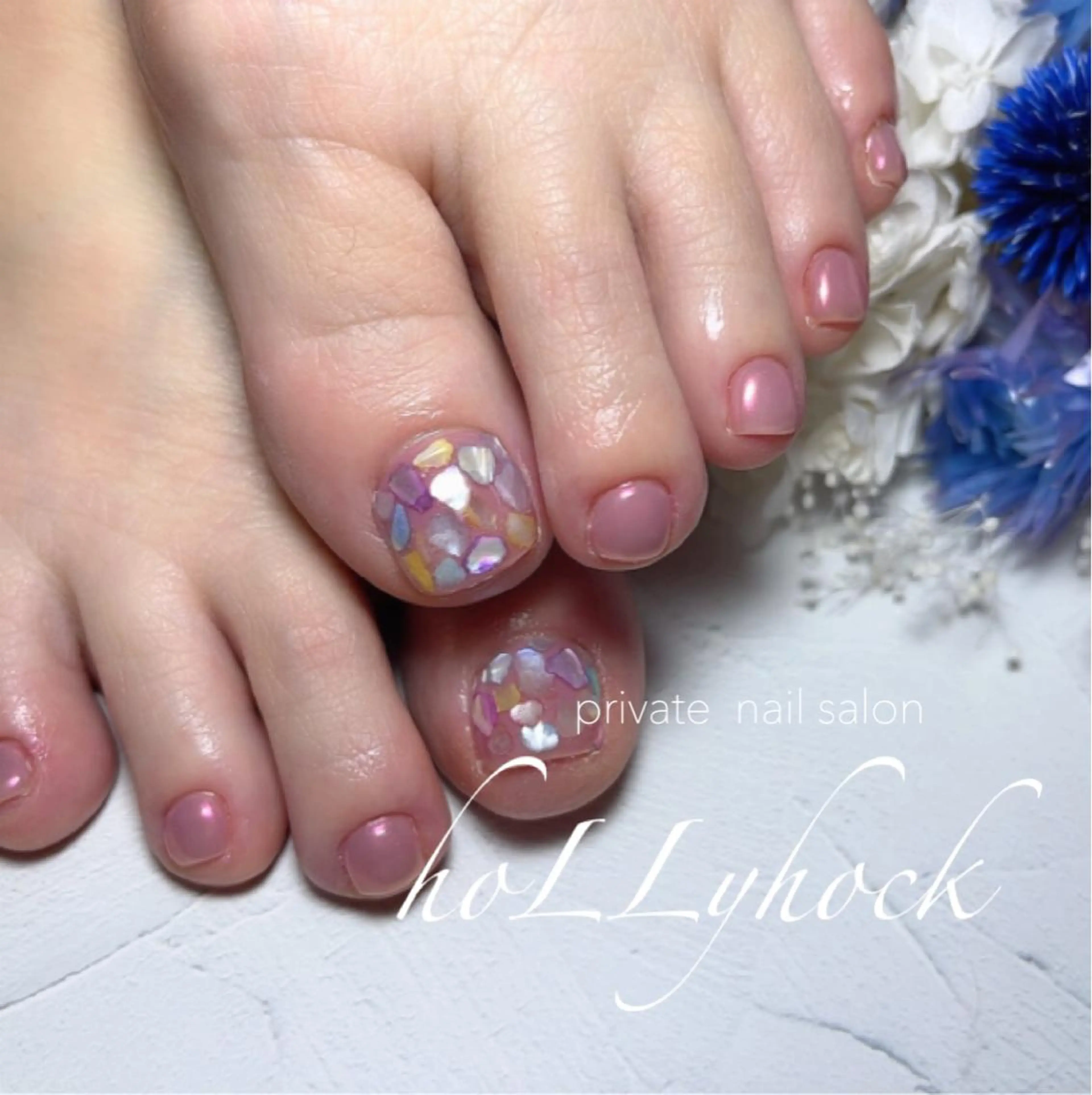ネイル フットネイル nail salon hoLLyhockのネイルデザイン