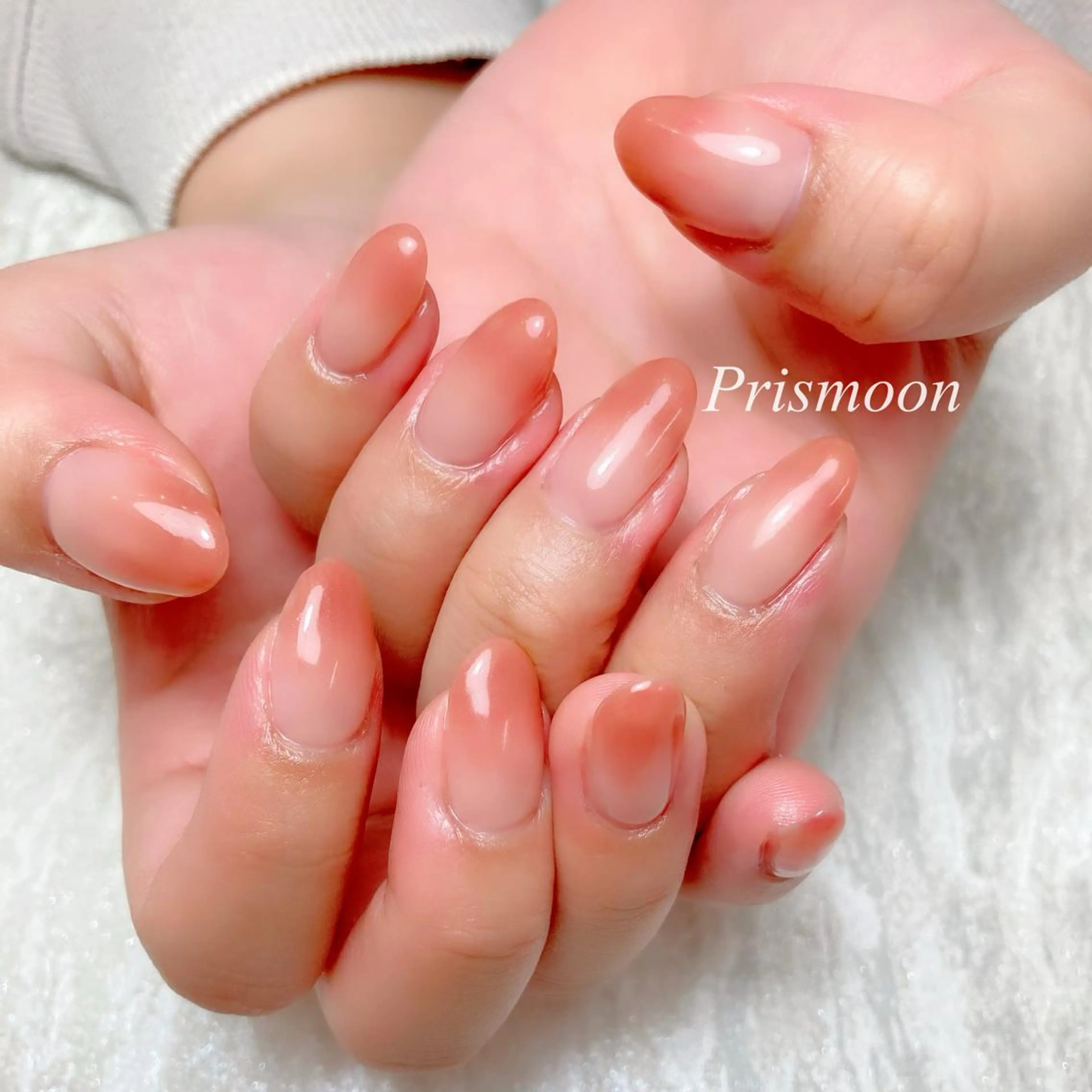 ネイル ブラウン グラデーション ピンク Prismoon  Nail所属・Prismoon /津市ネイルのネイルデザイン