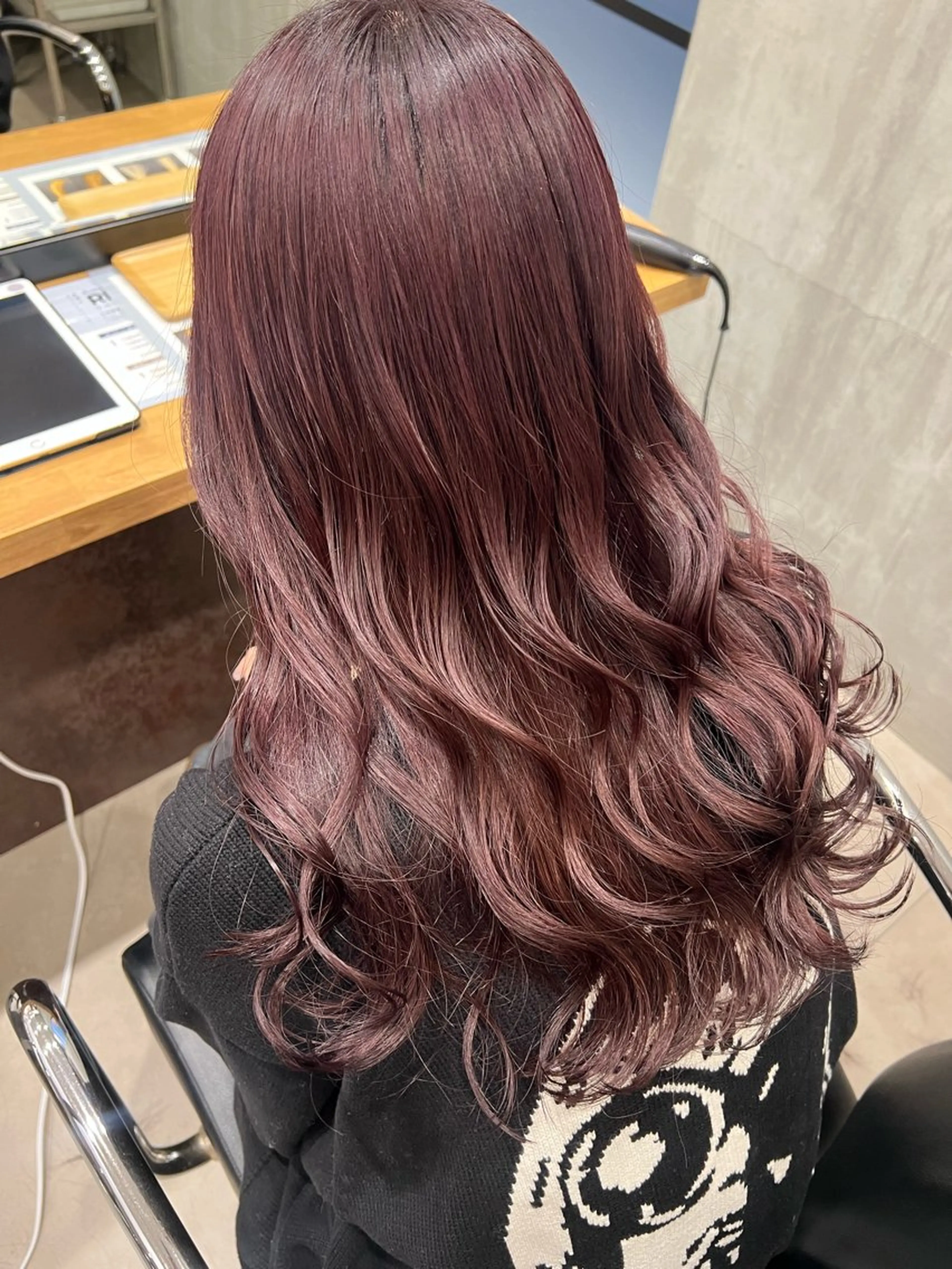 ロング カラー ピンクカラー レッドカラー カット ヘアカラー ブランシェ小幡駅前店 森樹のヘアスタイル
