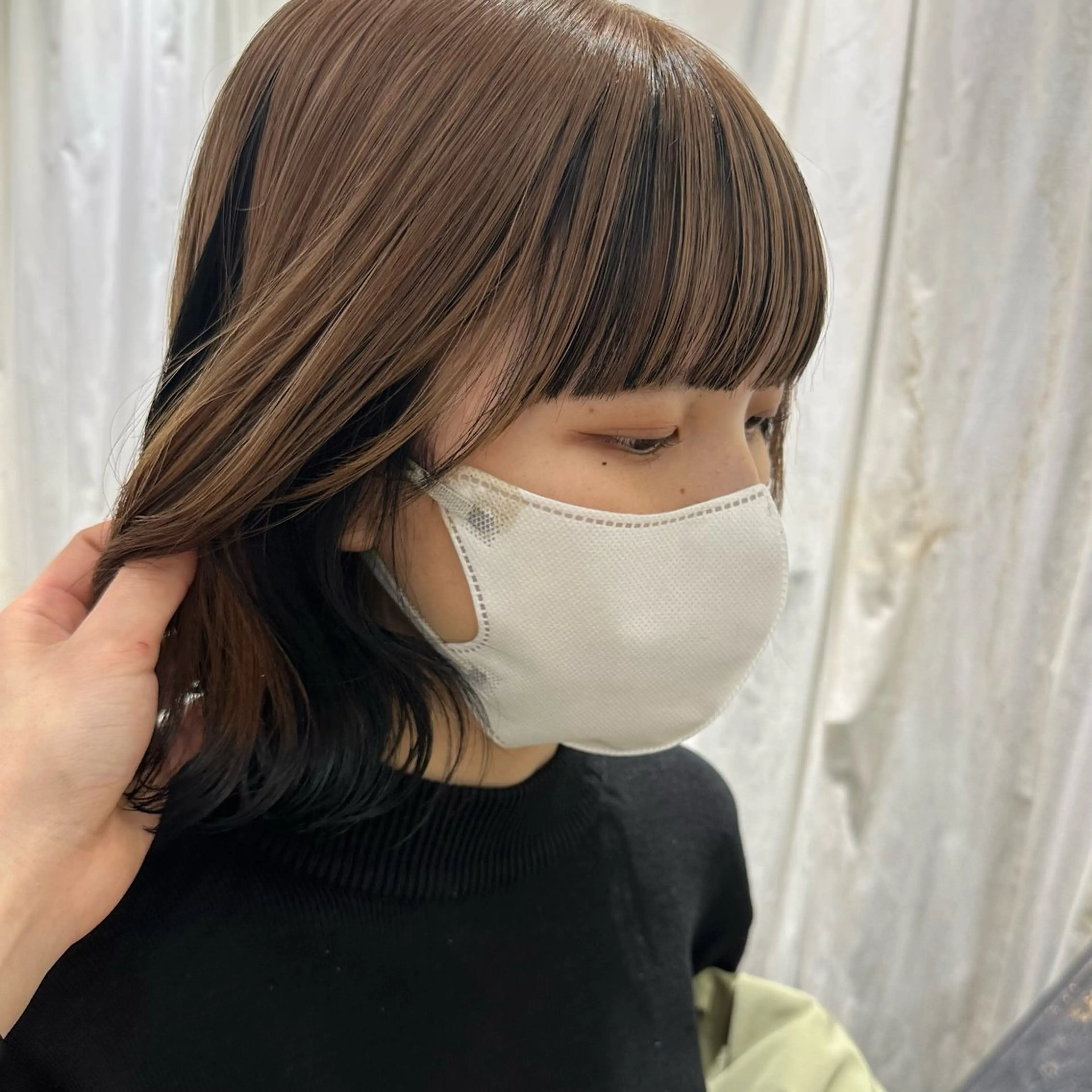 ミディアム カラー ベージュカラー ブリーチ ミルクティーベージュ REAL 心斎橋所属・ブリーチ/ベージュ /ピンク🦋ナツミのヘアスタイル