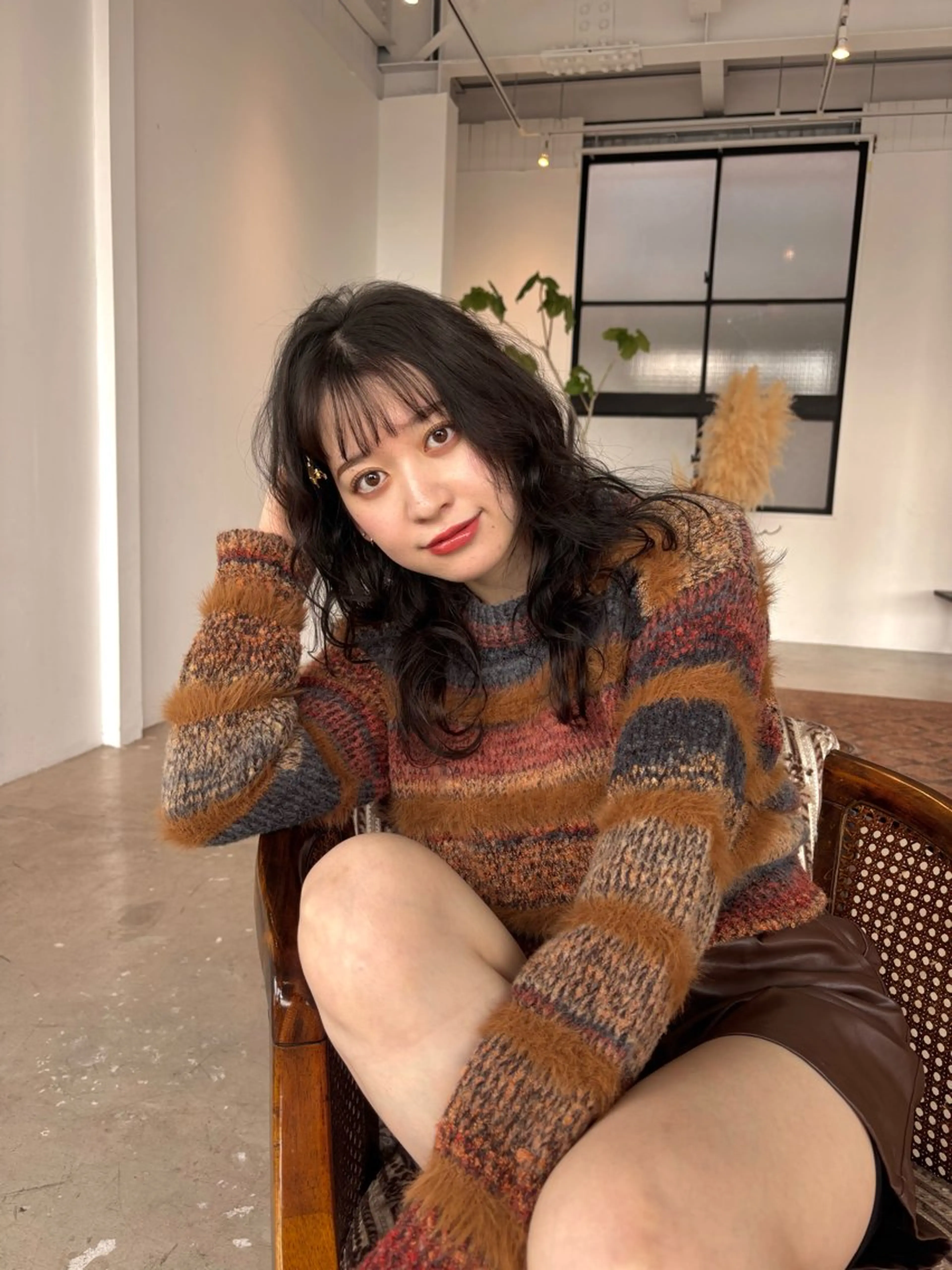 セミロング 暖色カラー🍓/ 縮毛矯正/フミナのヘアスタイル