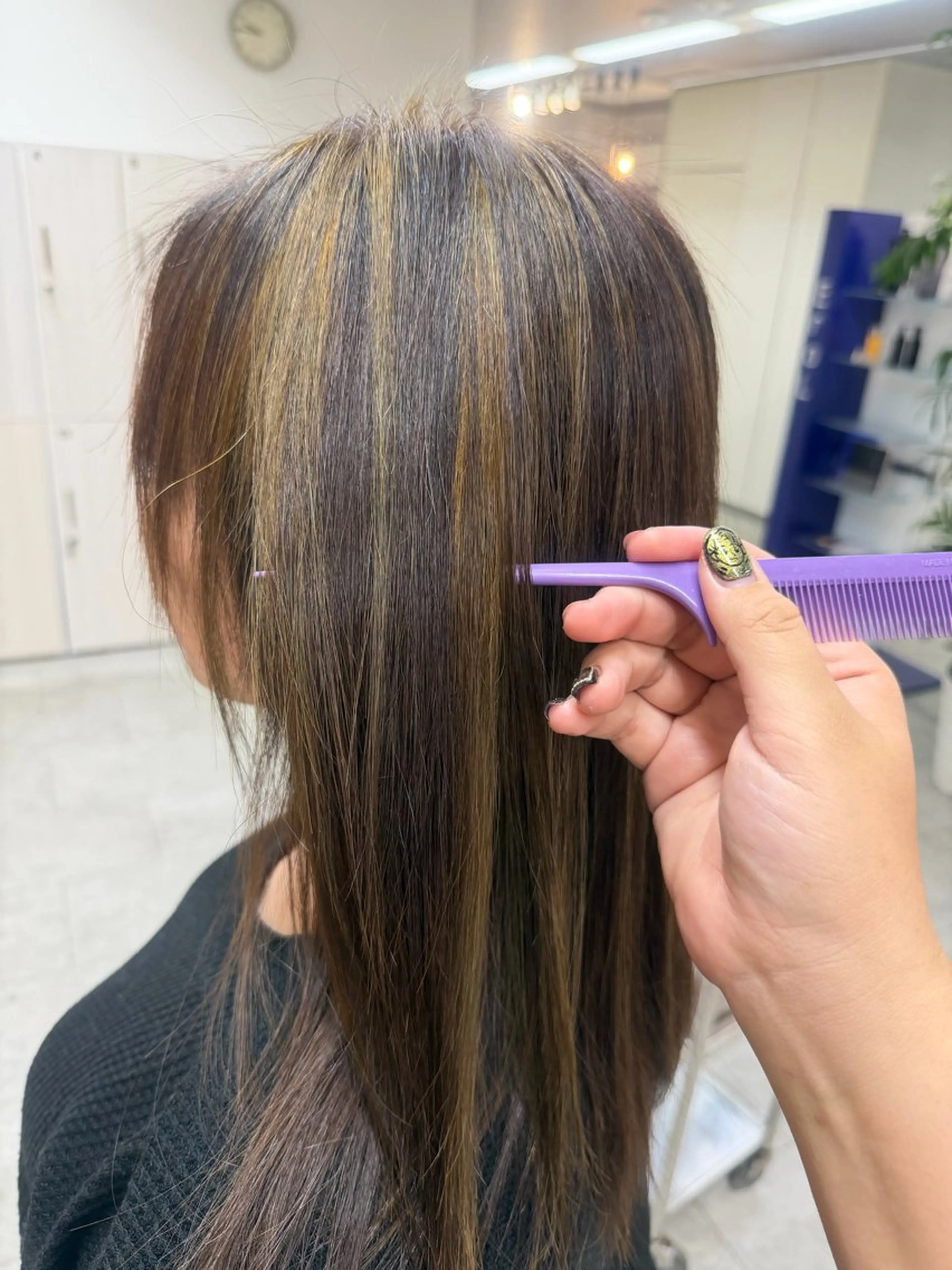 ロング ハイライト neaf 六本木店所属・六本木🫧ハイライト 望月彩音のヘアスタイル