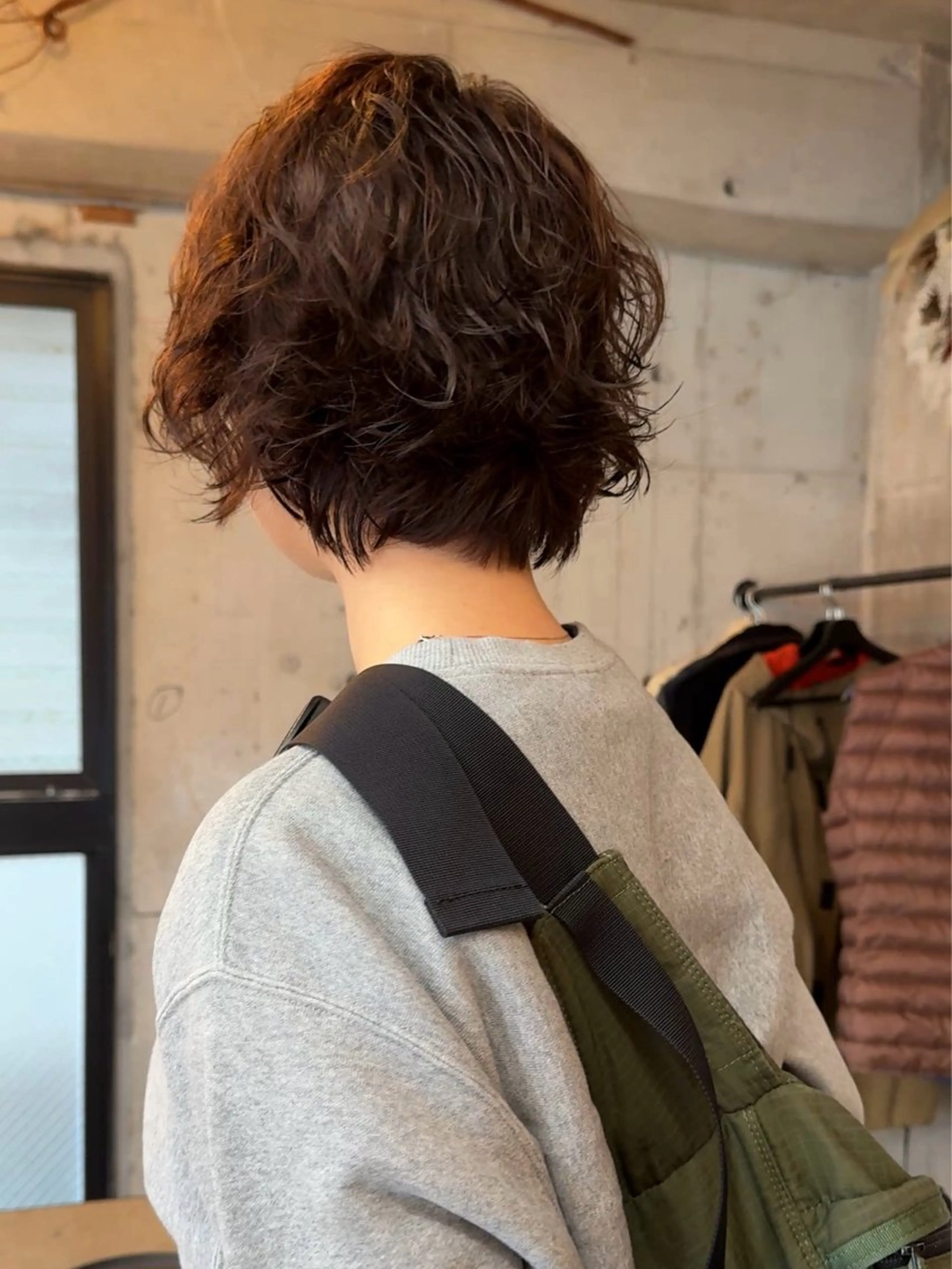 ショート カラー パーマ ショートボブ ボブ ショートヘア カット パーマ トリートメント 🍈yurina 福岡/パーマ🍈のヘアスタイル