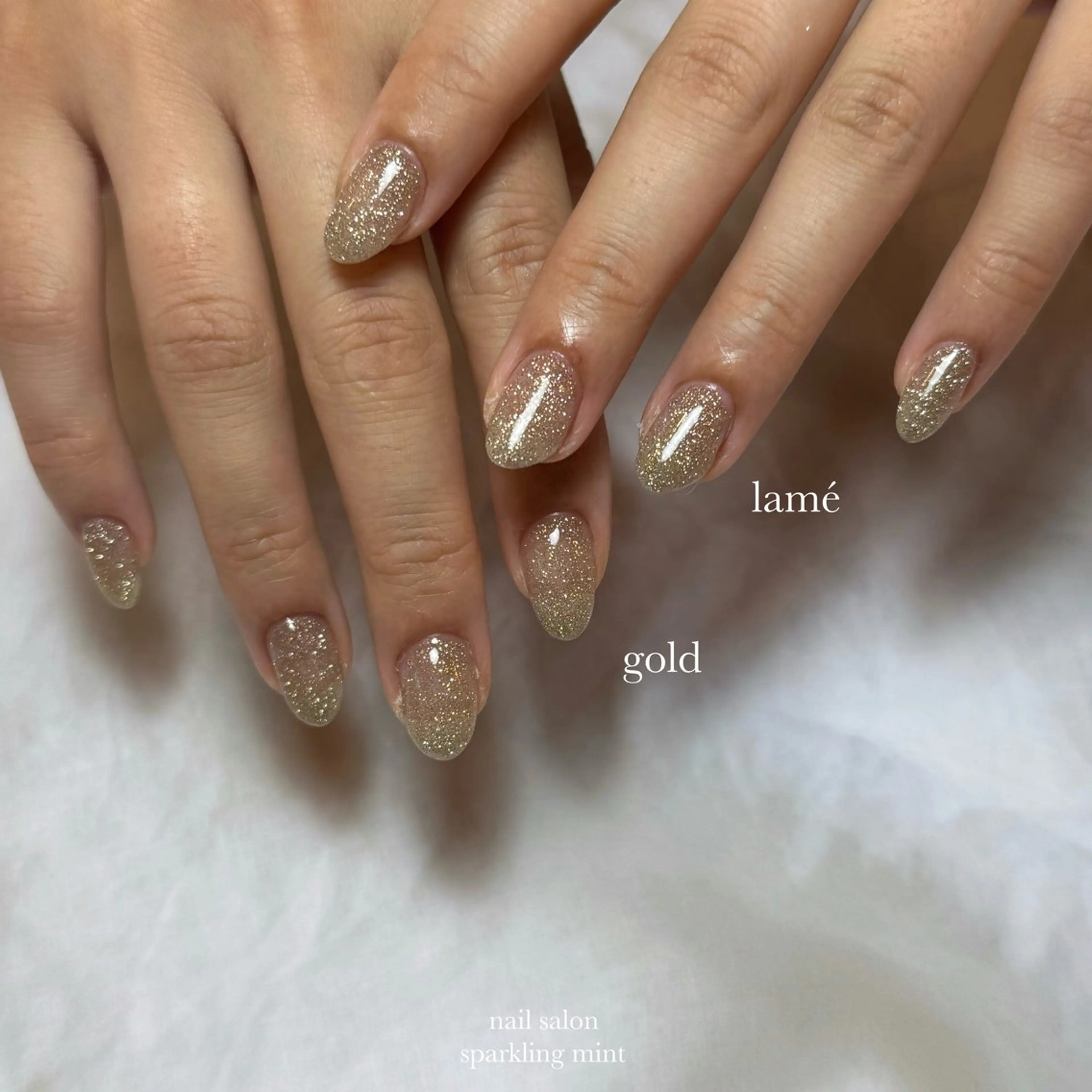 ネイル ゴールド ラメ(グリッター) sparkling mint【スパークリングミント】所属・natsuki 🎀💎モデル様募集のネイルデザイン