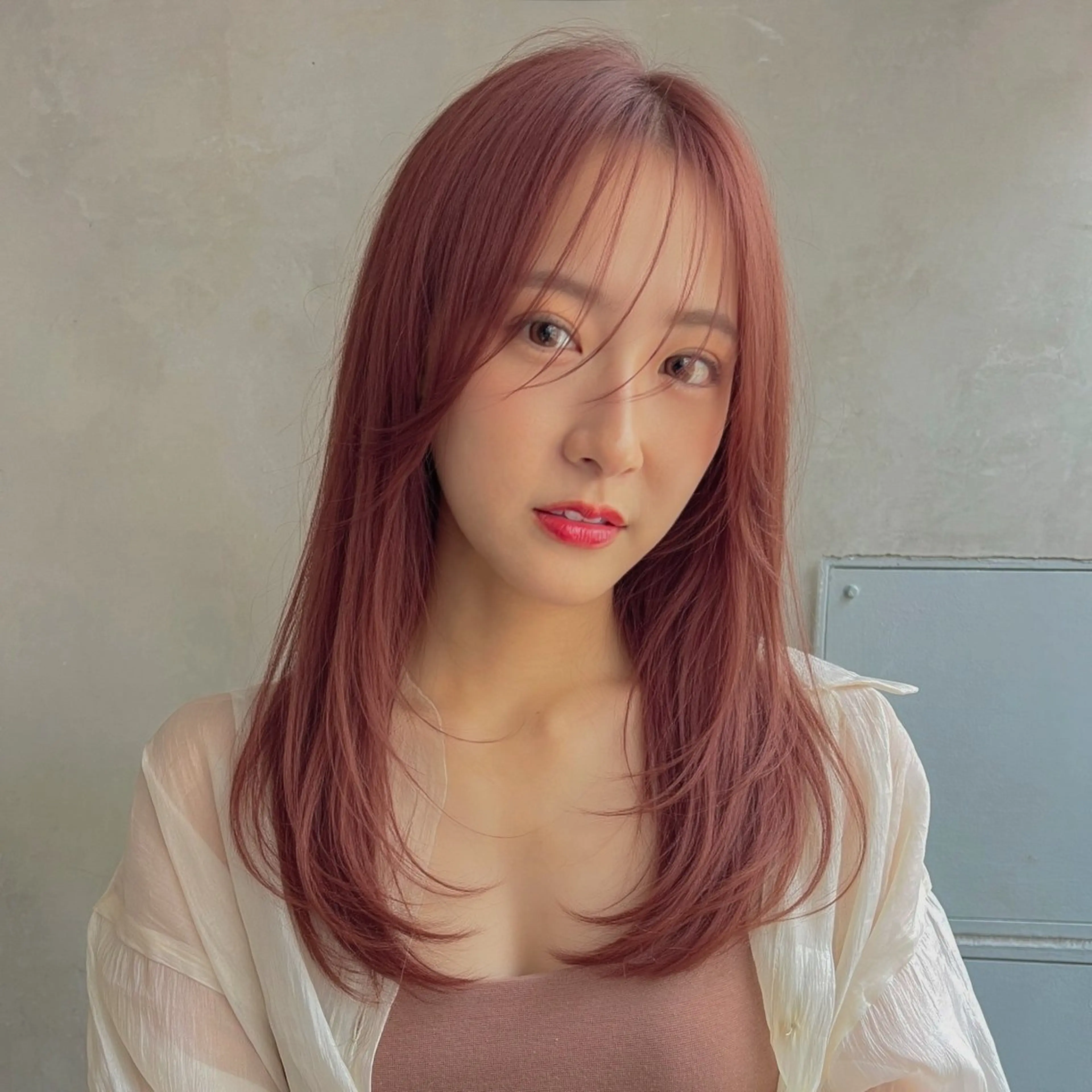 セミロング カラー ブリーチ 透明感カラー ダブルカラー ピンクカラー ⚜️ブリーチ× 透明感✨Hayatoのヘアスタイル