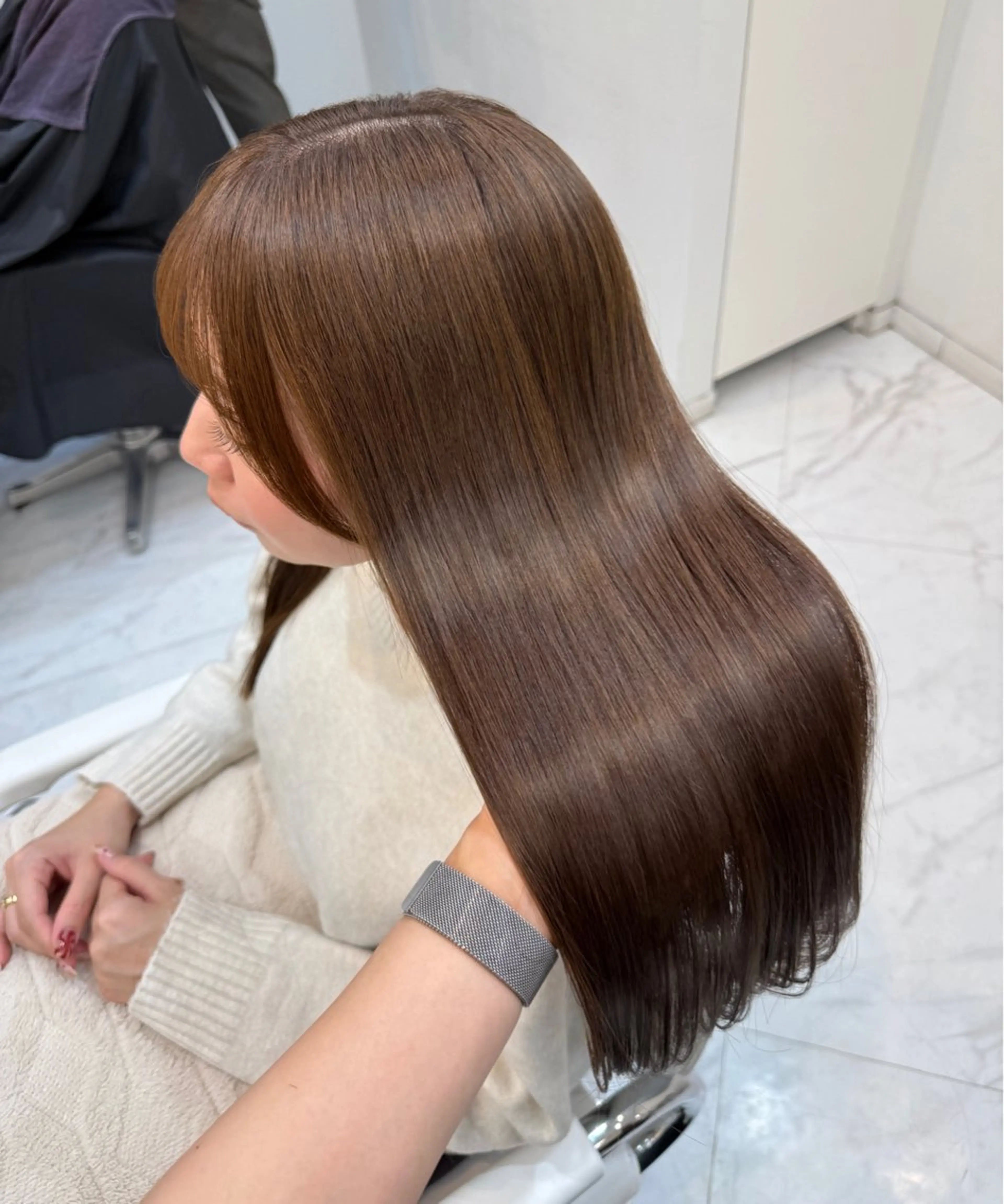 ロング カット ヘアカラー 縮毛矯正 トリートメント 髪質改善×艶カラー / sayaka🤍のヘアスタイル