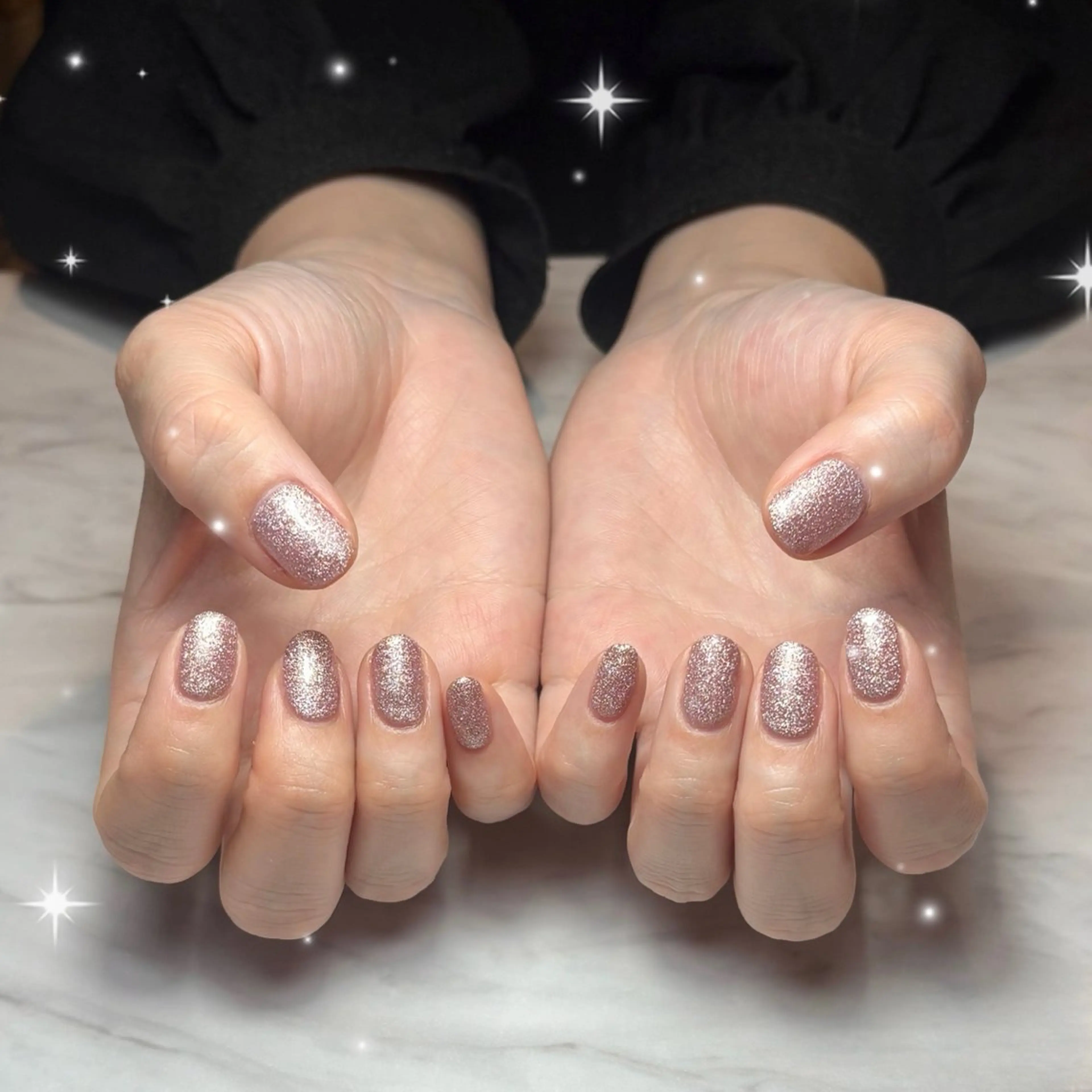 ネイル キラキラネイル ラメ(グリッター) おそろいネイル ピンク 春ネイル 🎀RinRin🎀 Nail💅二子玉川のネイルデザイン