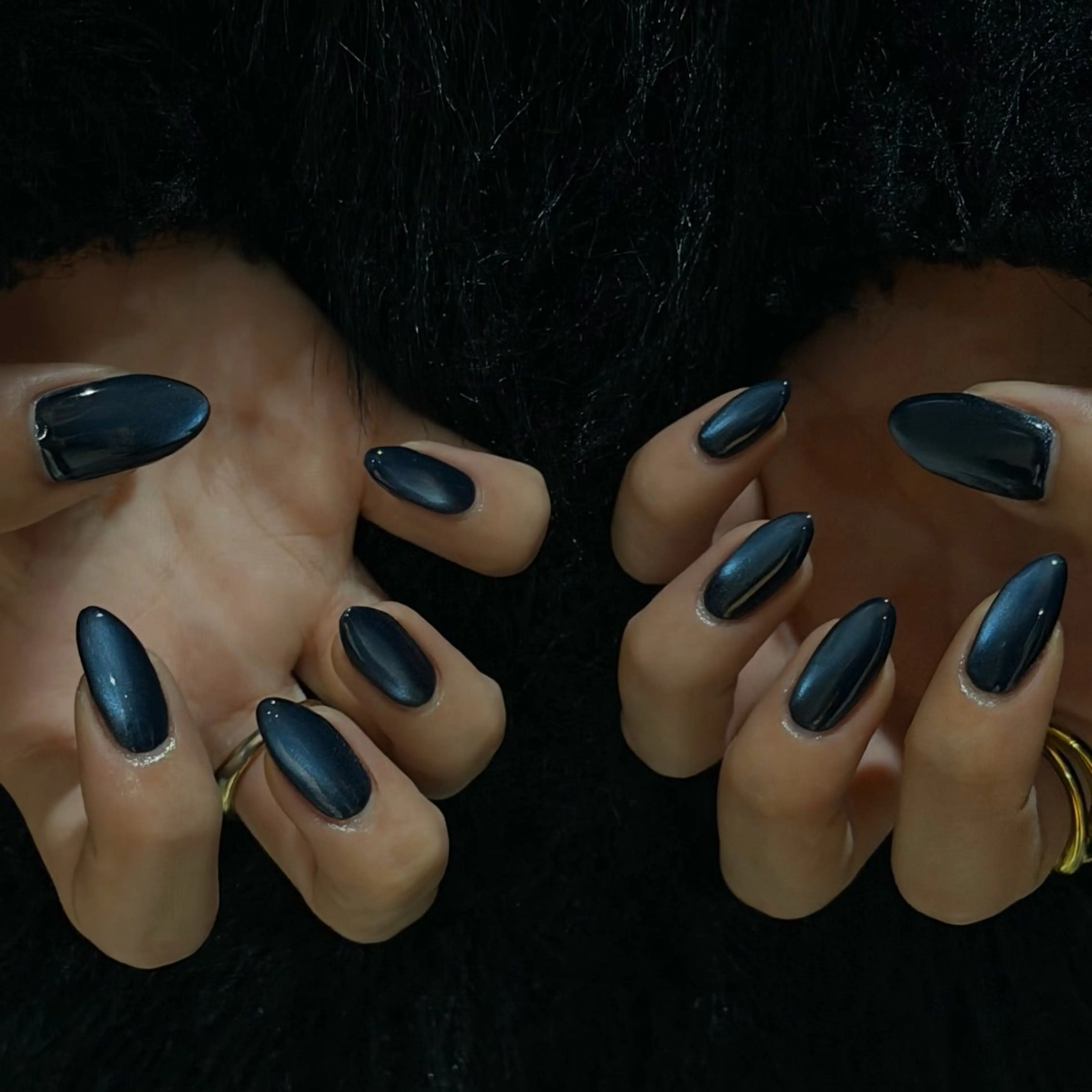 ネイル マグネットネイル ネイビー ハンドネイル Tigris.所属・Tigris. sadamotoのネイルデザイン