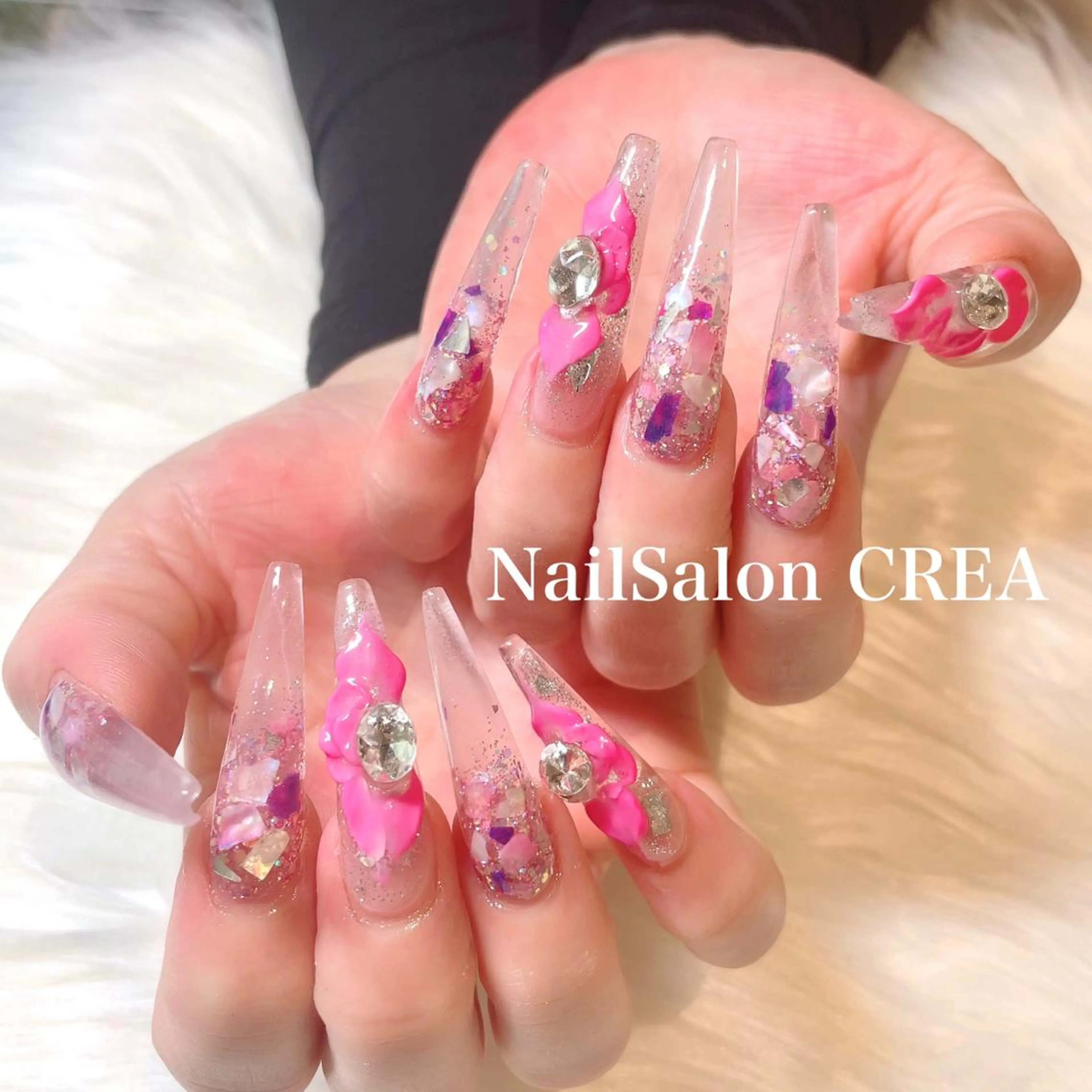 ネイル ロングネイル スカルプネイル ハンドネイル NailSalon CREAのネイルデザイン