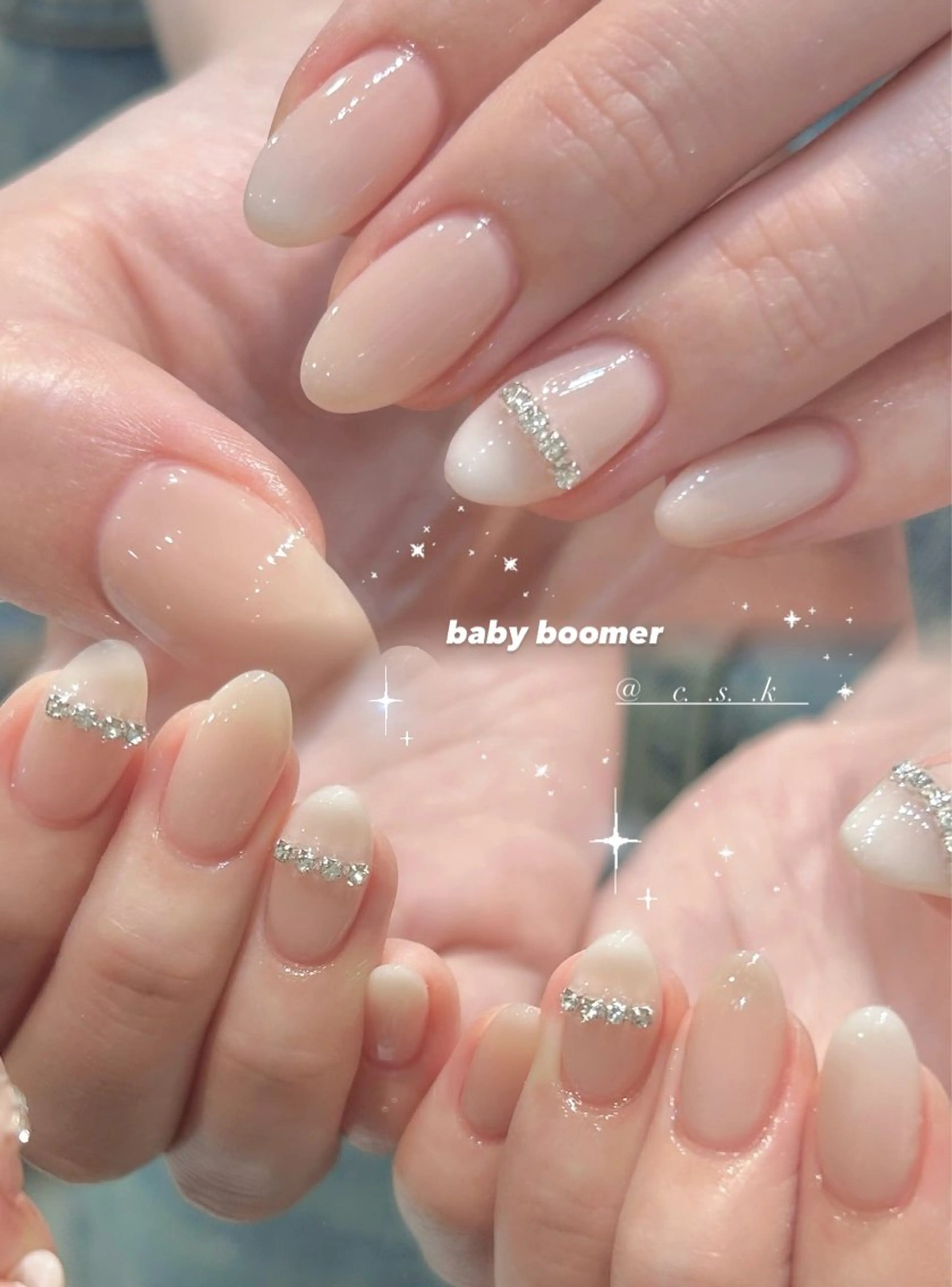 ネイル クリアネイル ハンドネイル 🎀チーク/ちゅるん 🫧chisa🎀のネイルデザイン