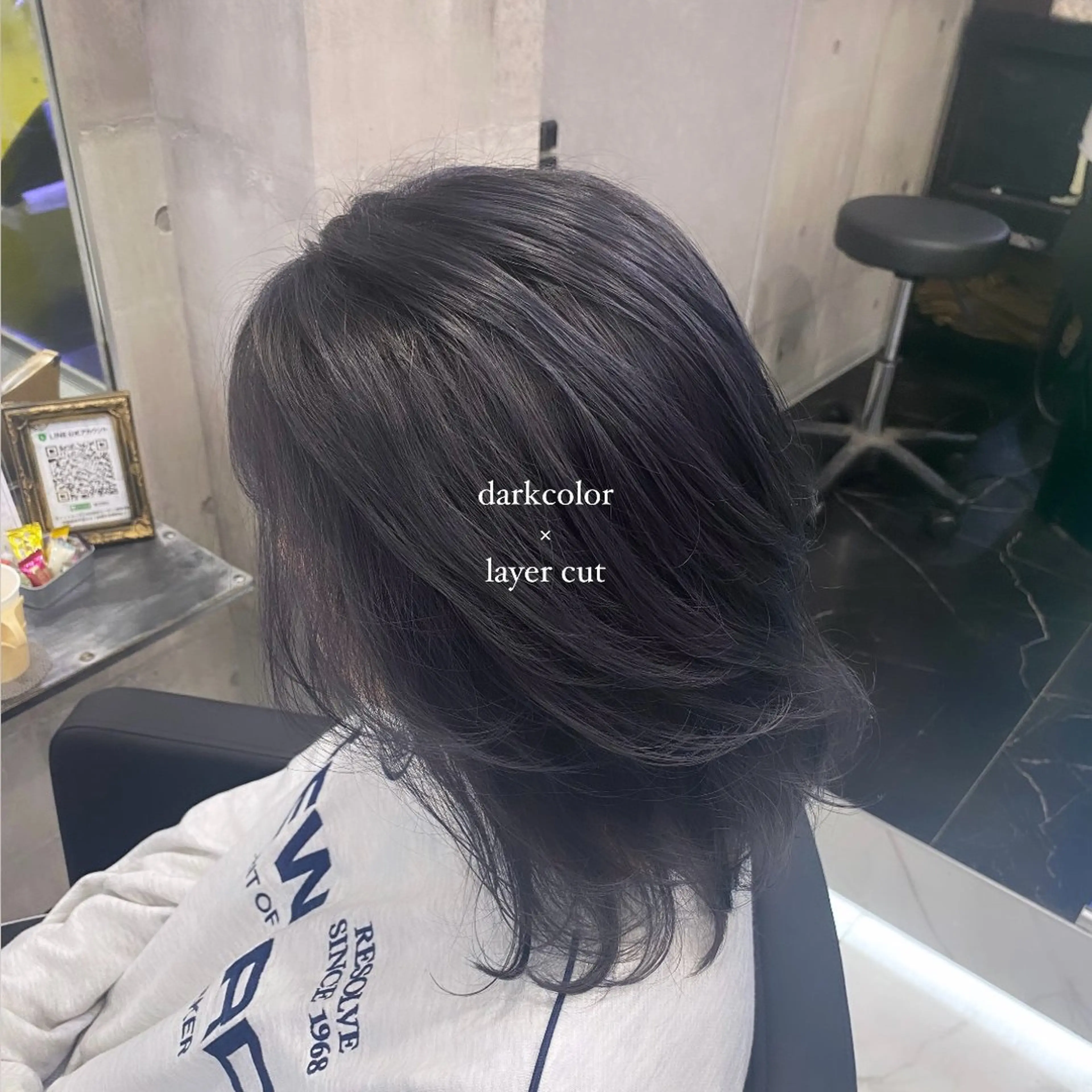 ミディアム カラー ヘアアレンジ 黒髪 ブルーカラー カット 最新艶髪トレンド¦ ヘア¦miyu🐒♡のヘアスタイル