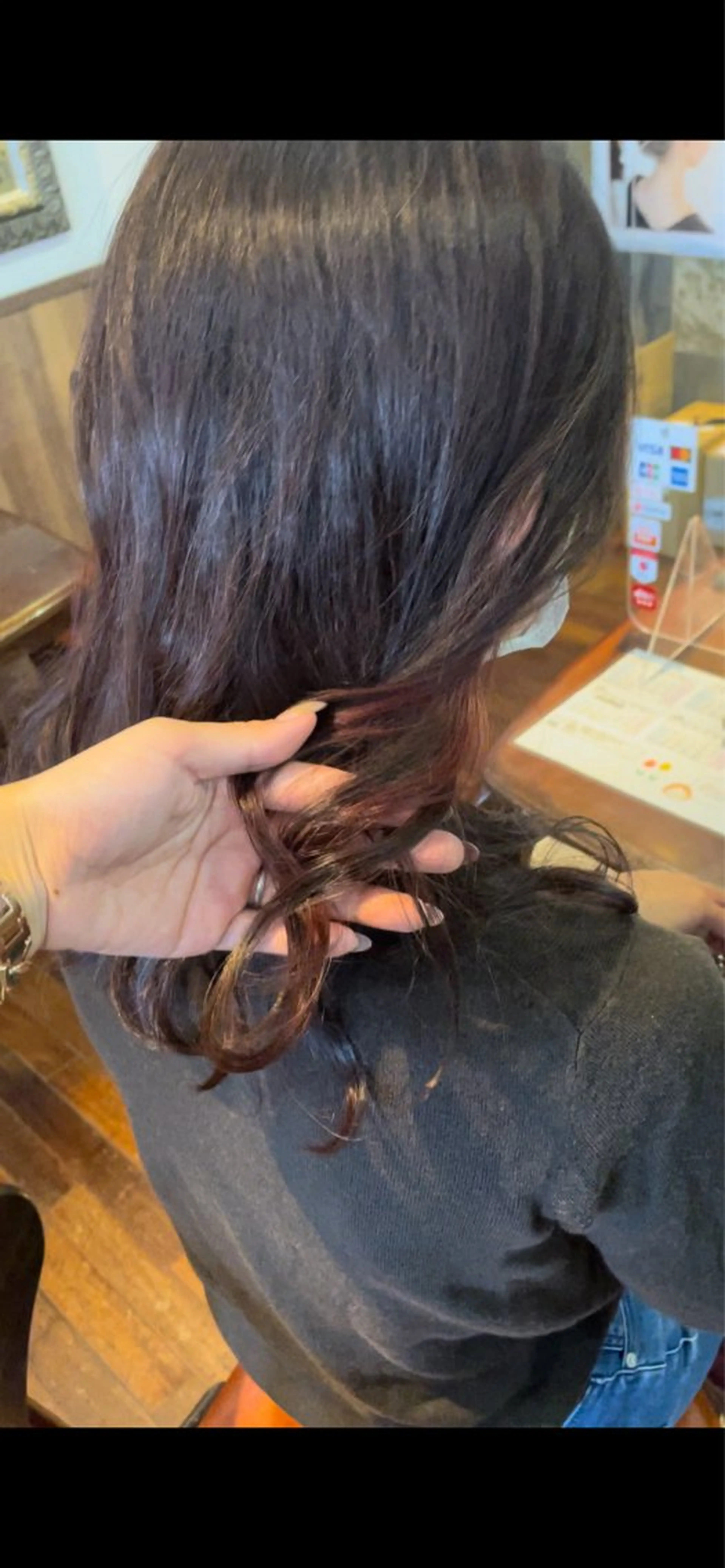 ロング カラー ヘアアレンジ ブラウンカラー レッドカラー 福見 美保のヘアスタイル