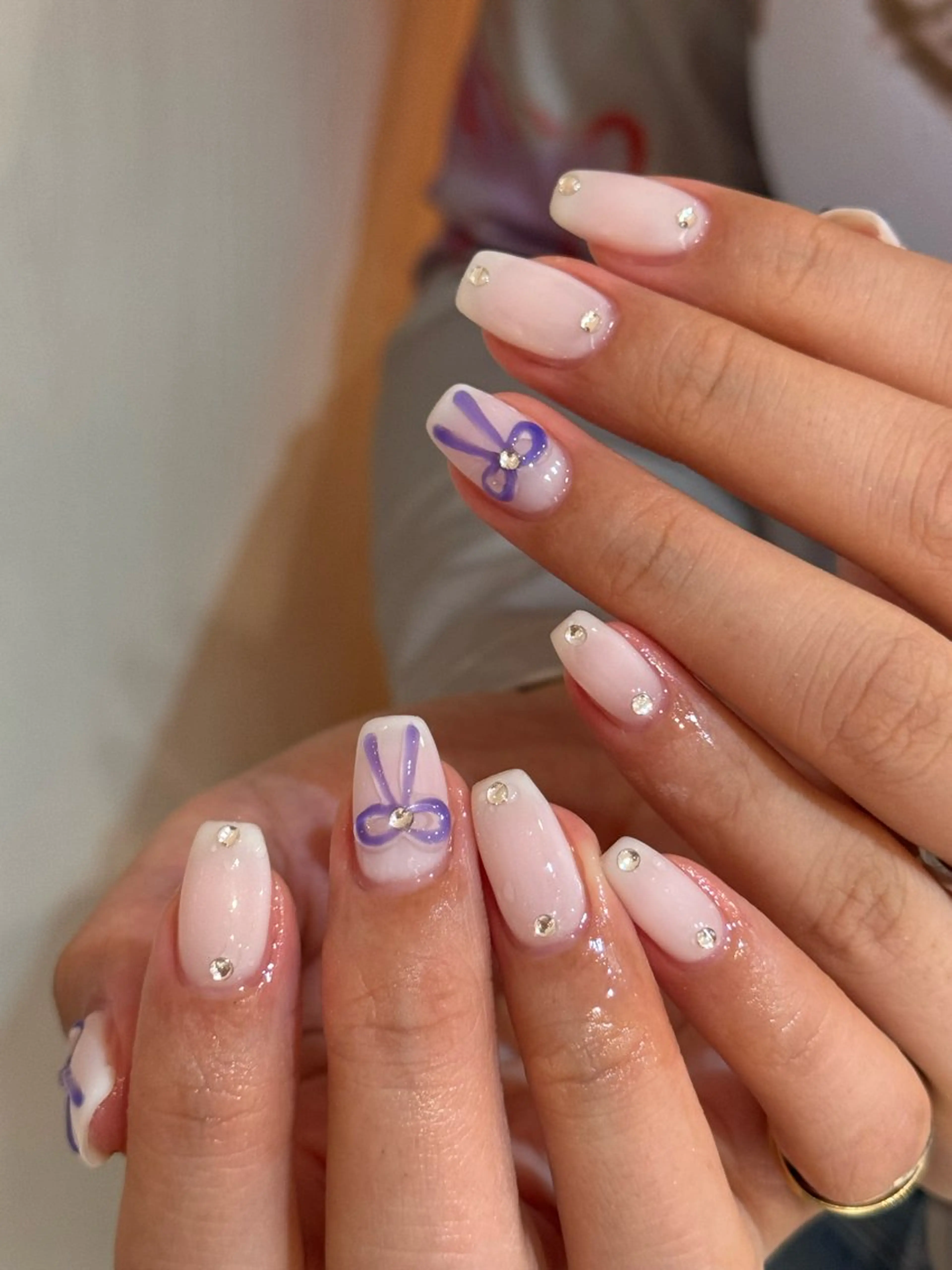 ネイル アートネイル チークネイル フレンチネイル ガラスフレンチ マグネットネイル ハンドネイル 🎀🎀YooLi Nail Salonのネイルデザイン