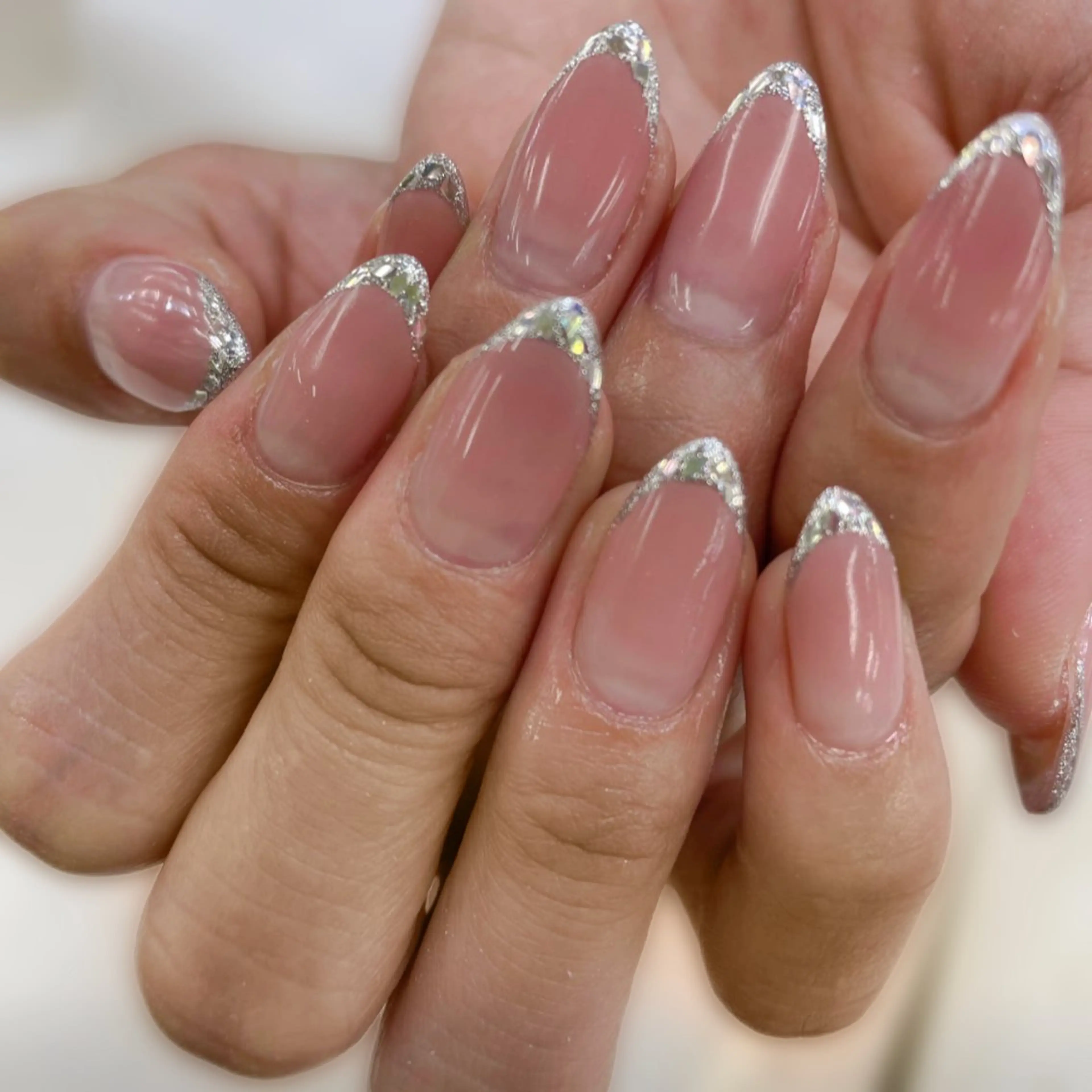 ネイル フレンチネイル ガラスフレンチ オフィスネイル ブライダルネイル ハンドネイル NAIL MOONのネイルデザイン