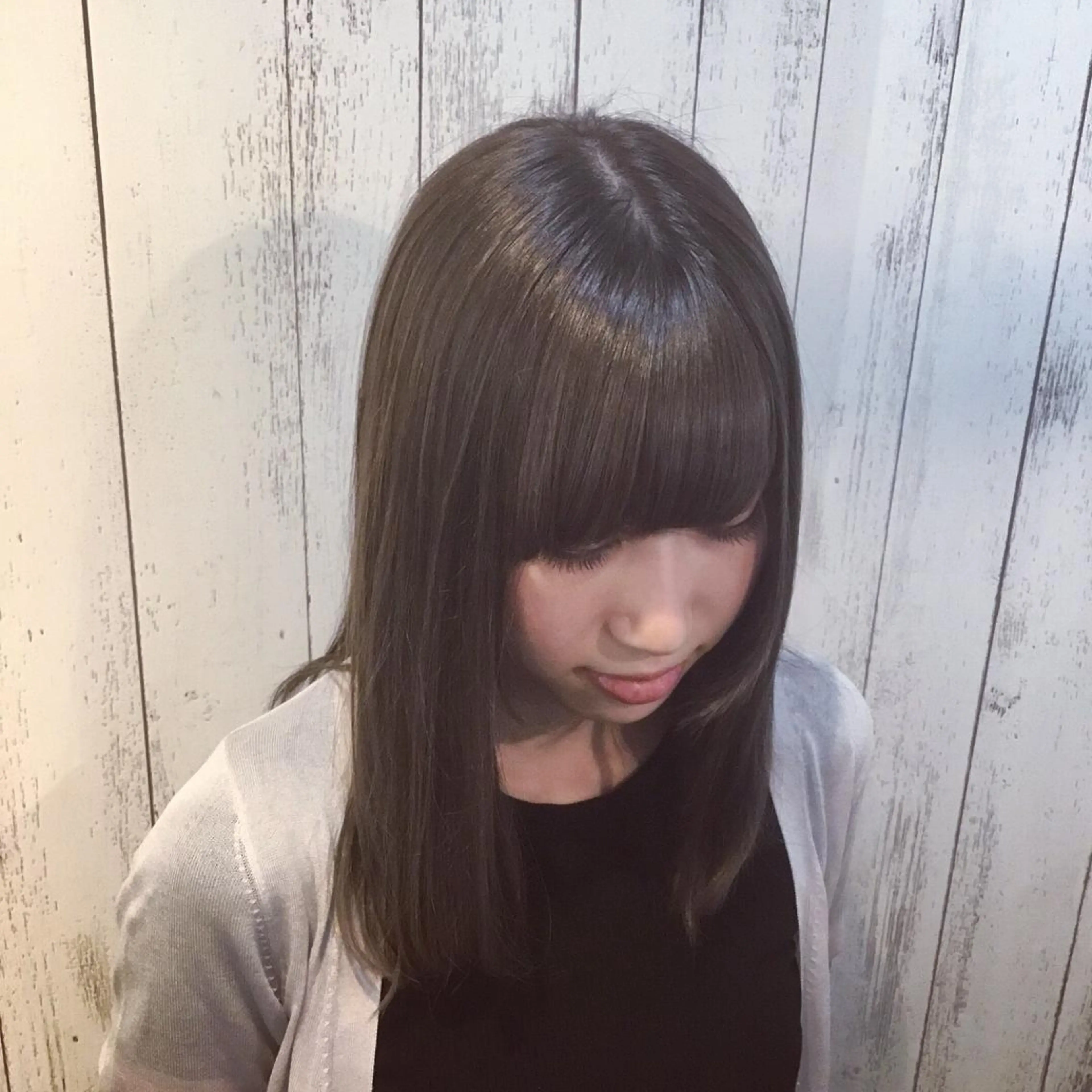 セミロング カラー 金崎 新吾のヘアスタイル